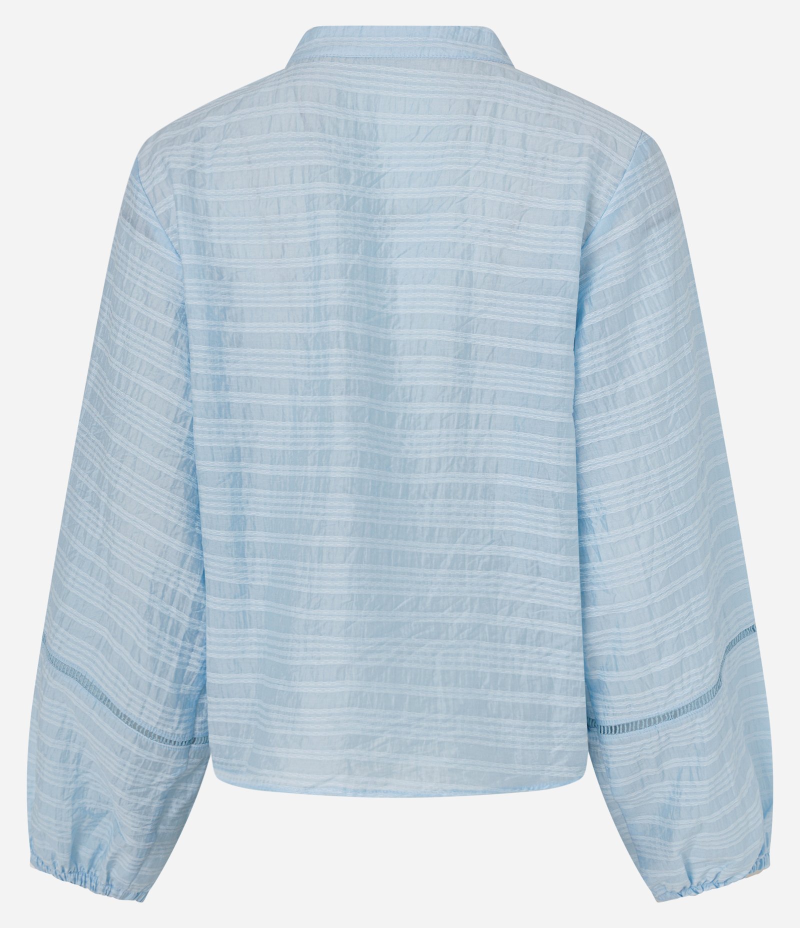 Blusa Bata em Viscose com Amarração no Decote Azul 6