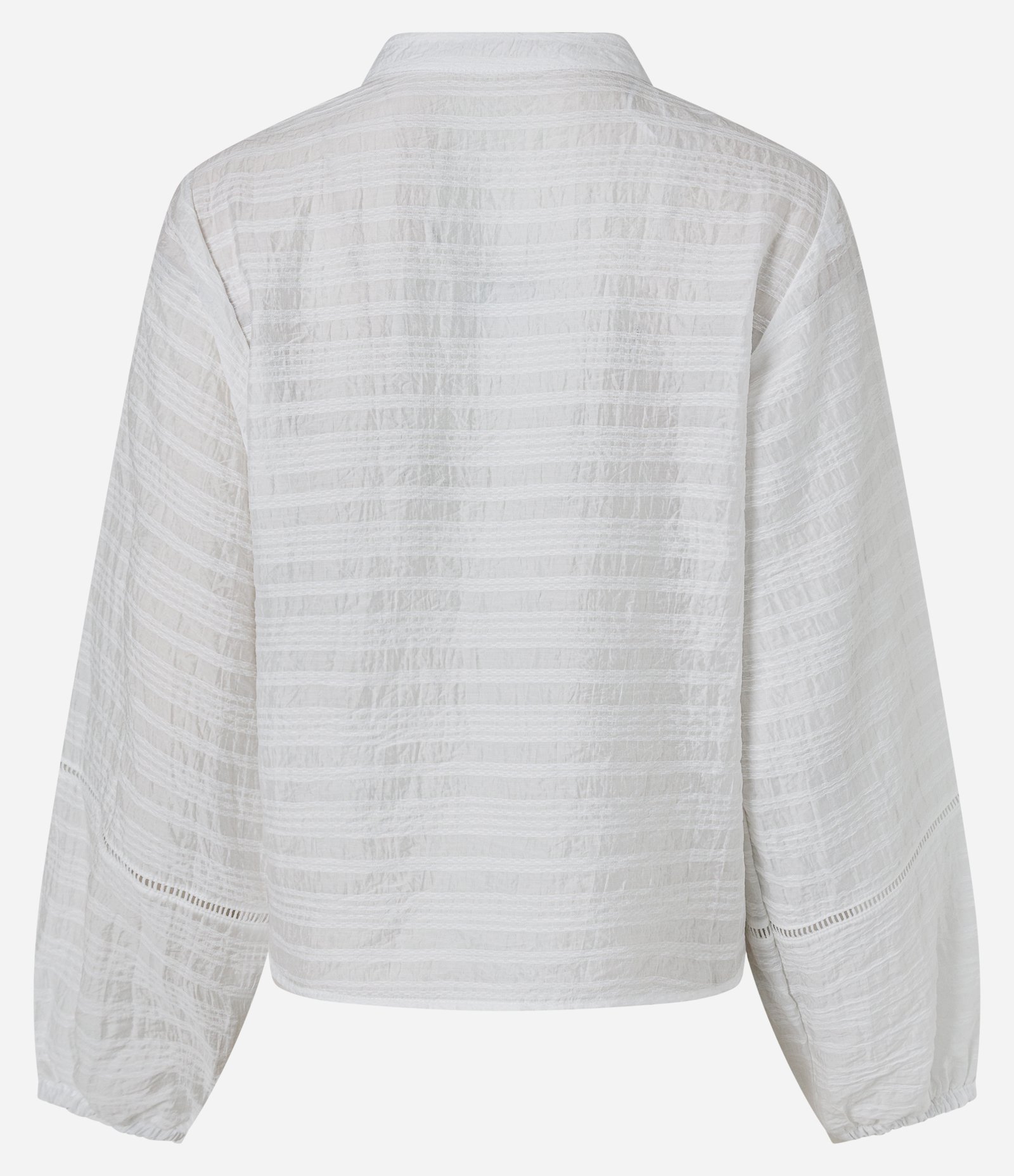 Blusa Bata em Viscose com Amarração no Decote Branco 5
