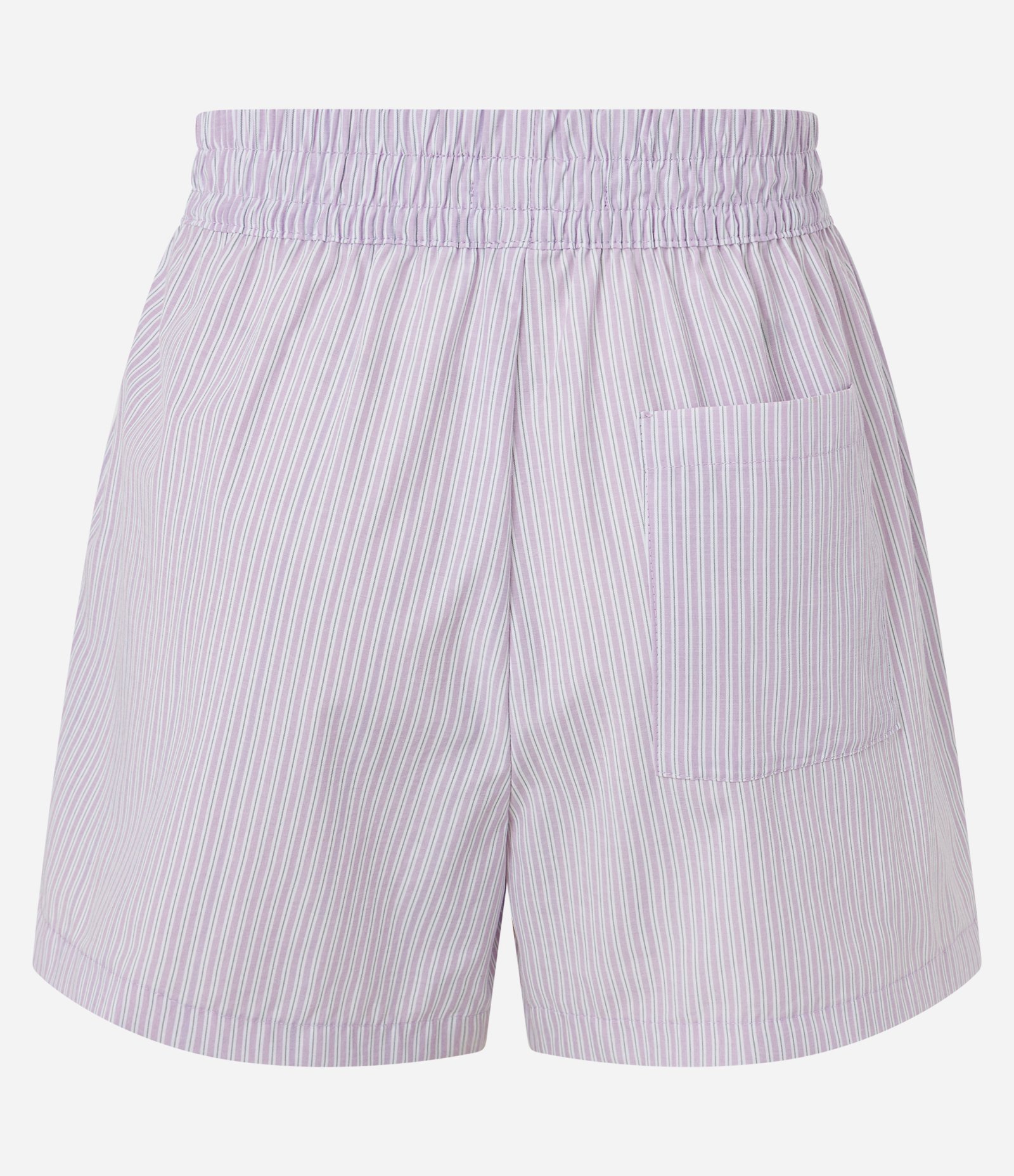 Short em Tricoline Listrado com Cós Elástico Lilás 7