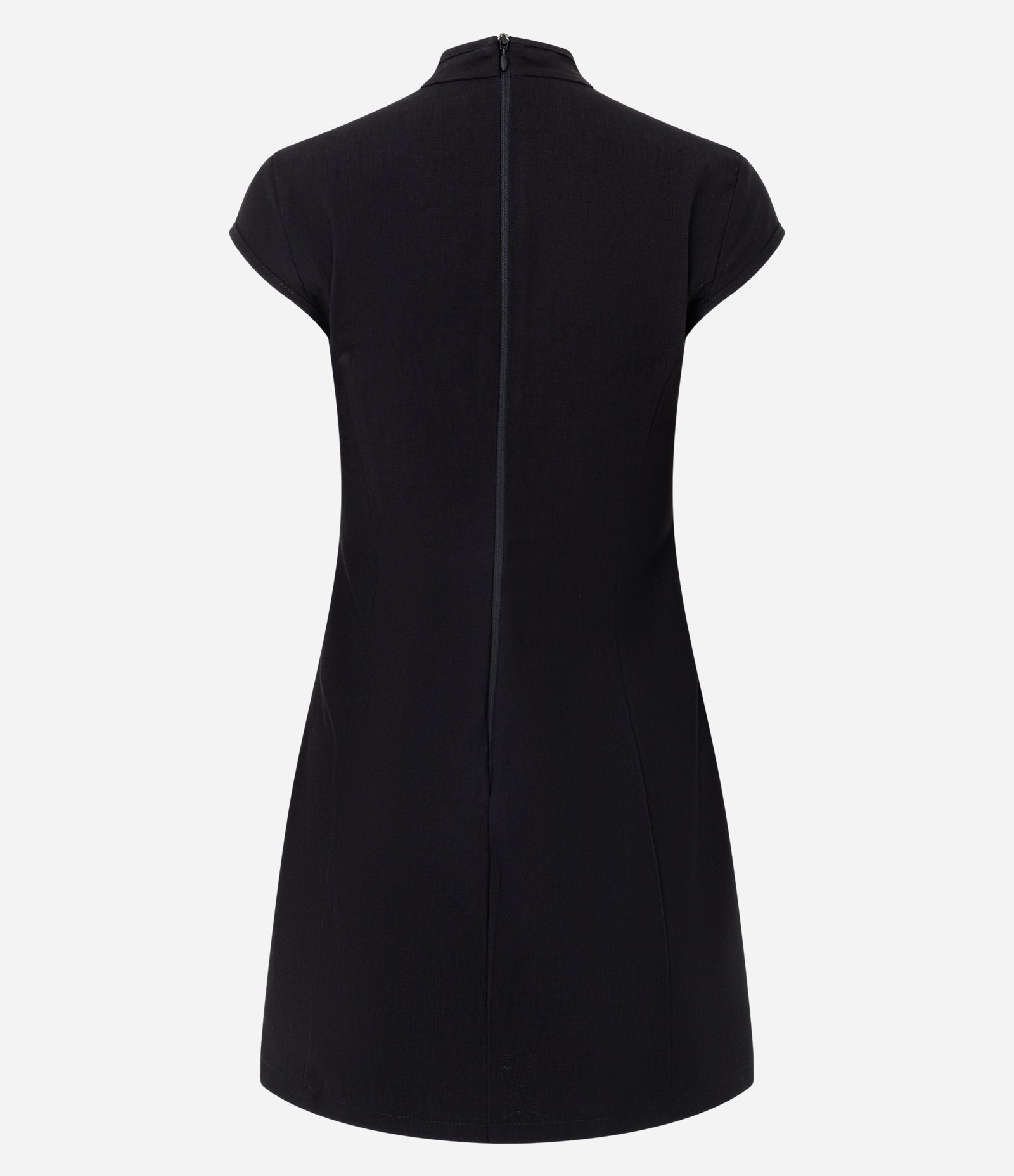 Vestido Alfaiatado com Decote Cruzado e Fechamento Oriental Preto 6