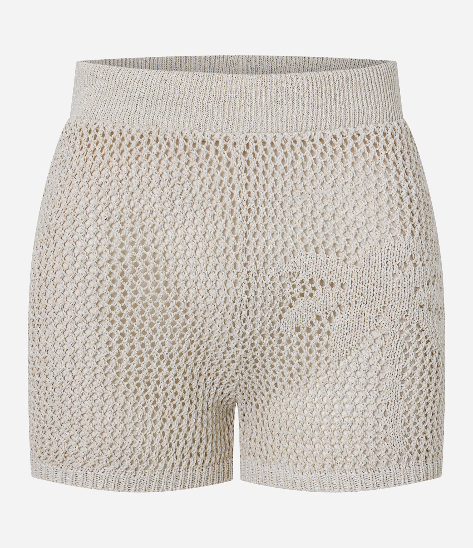 Saída de Praia Short em Crochê com Bordado de Palmeira Off White 6