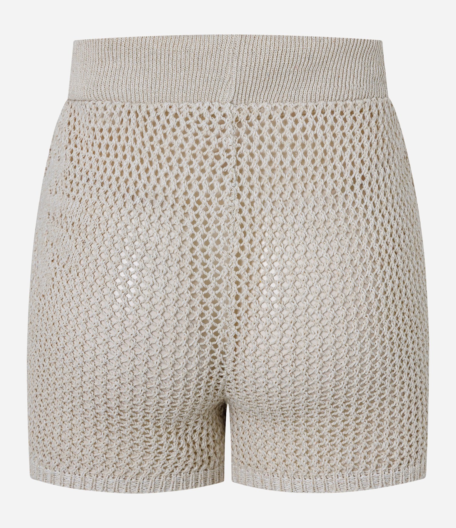 Saída de Praia Short em Crochê com Bordado de Palmeira Off White 7