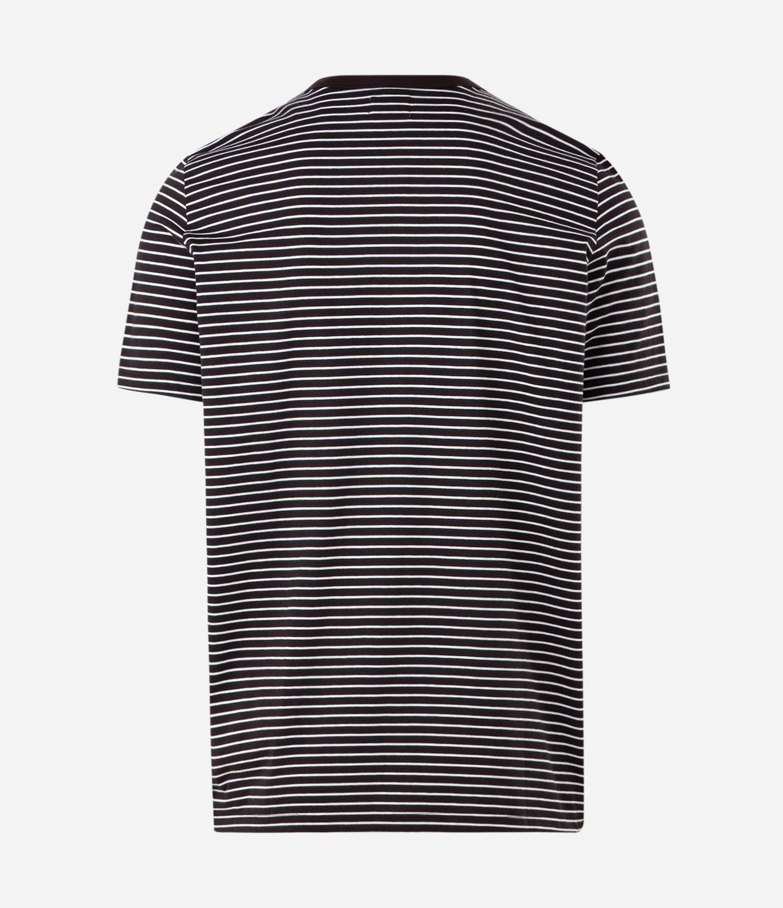 Camiseta em Algodão Peruano com Listras Horizontais e Gola Contrastante Marrom 6