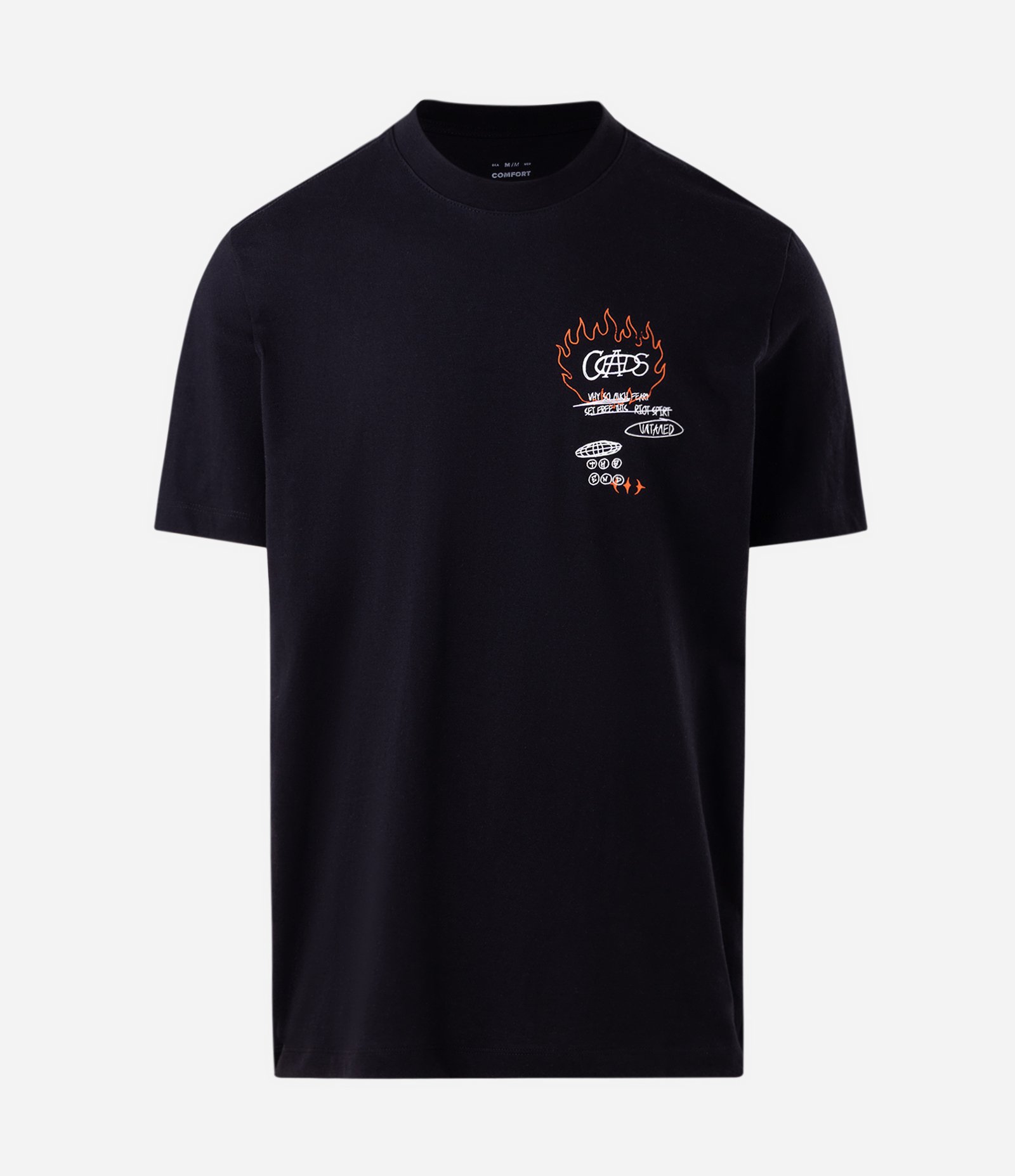 Camiseta Comfort em Algodão com Estampa Chaos Rabiscos Preto 5