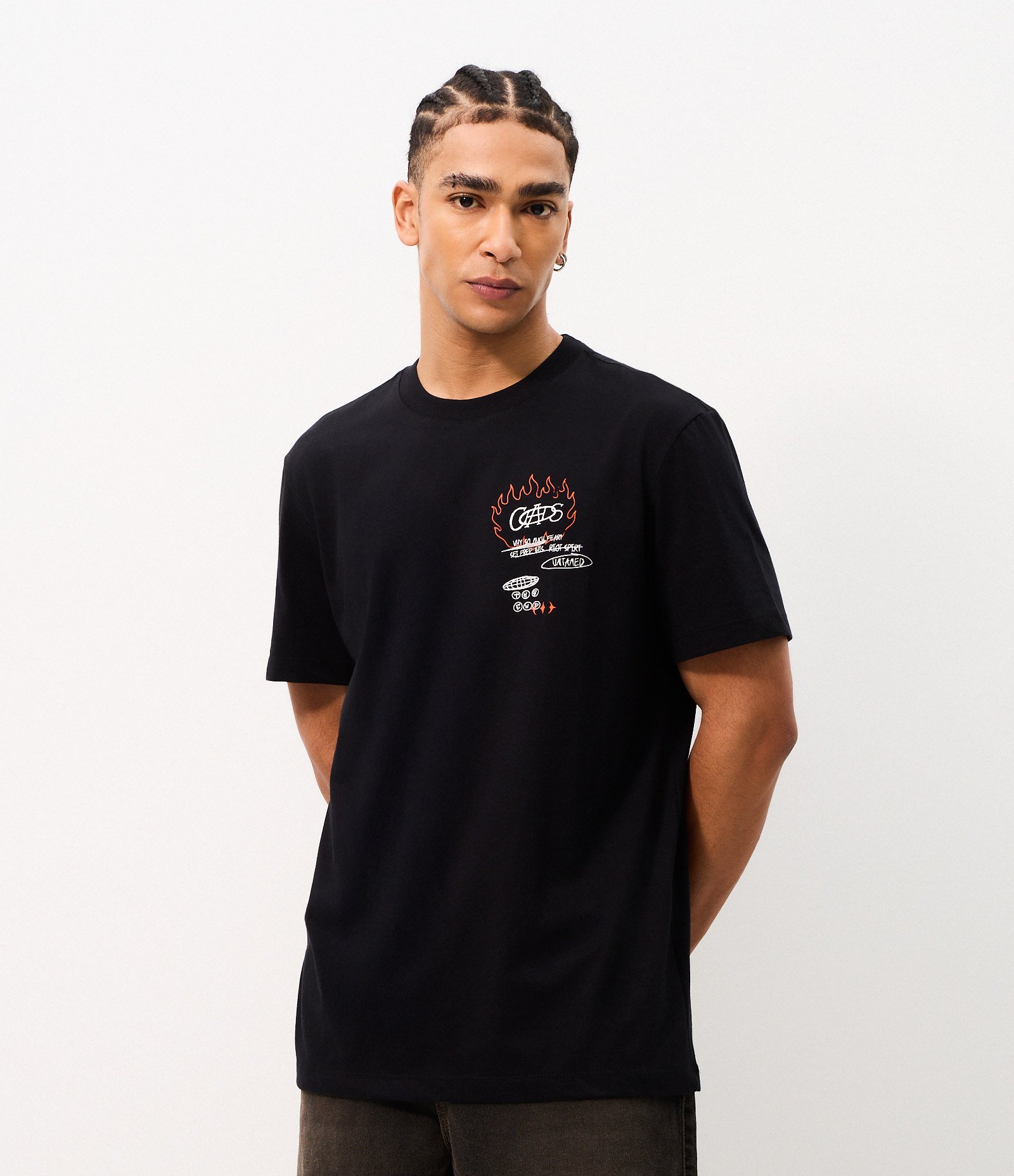 Camiseta Comfort em Algodão com Estampa Chaos Rabiscos Preto 4
