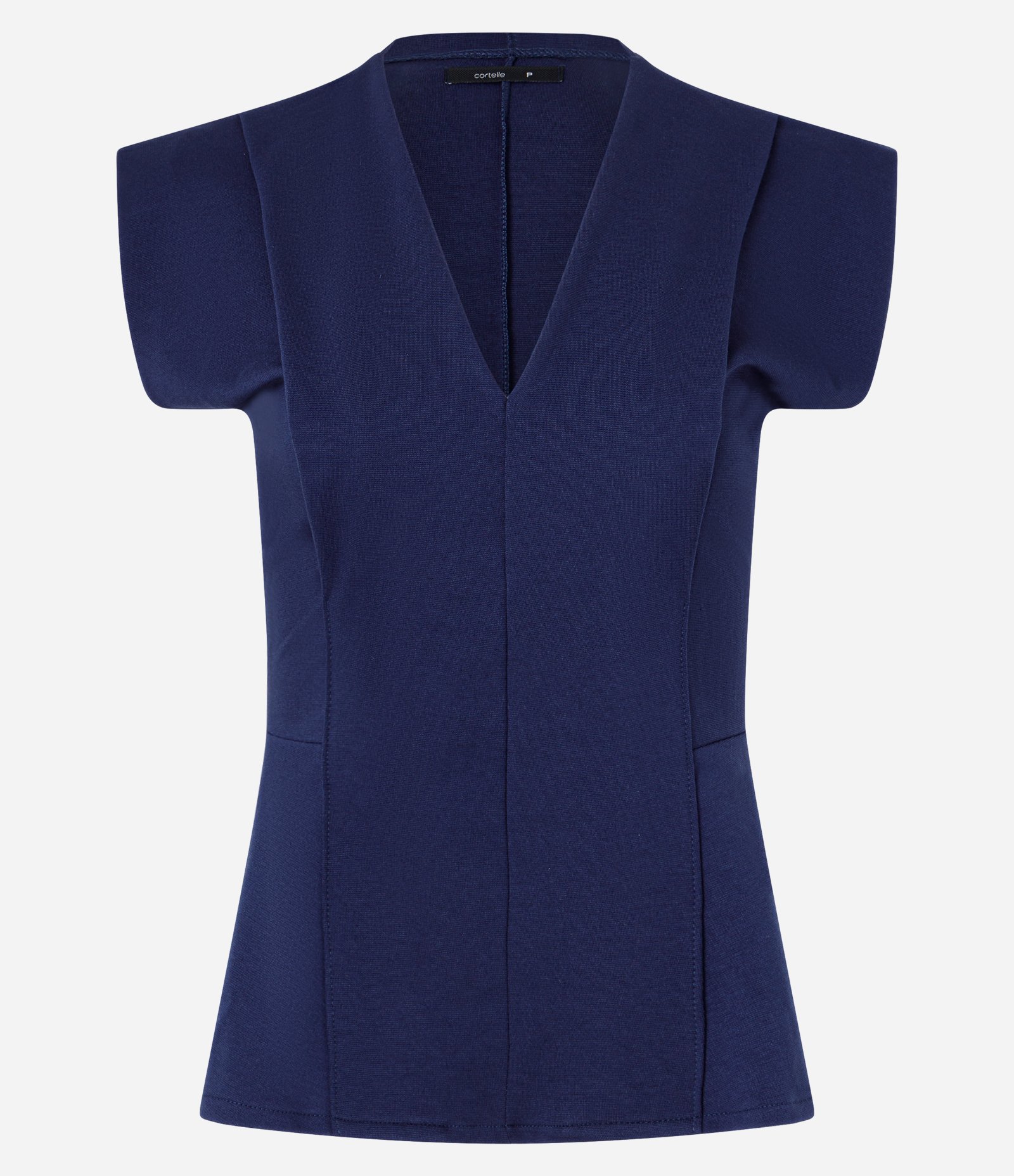 Blusa com Decote V e Modelagem Acinturada Azul 5