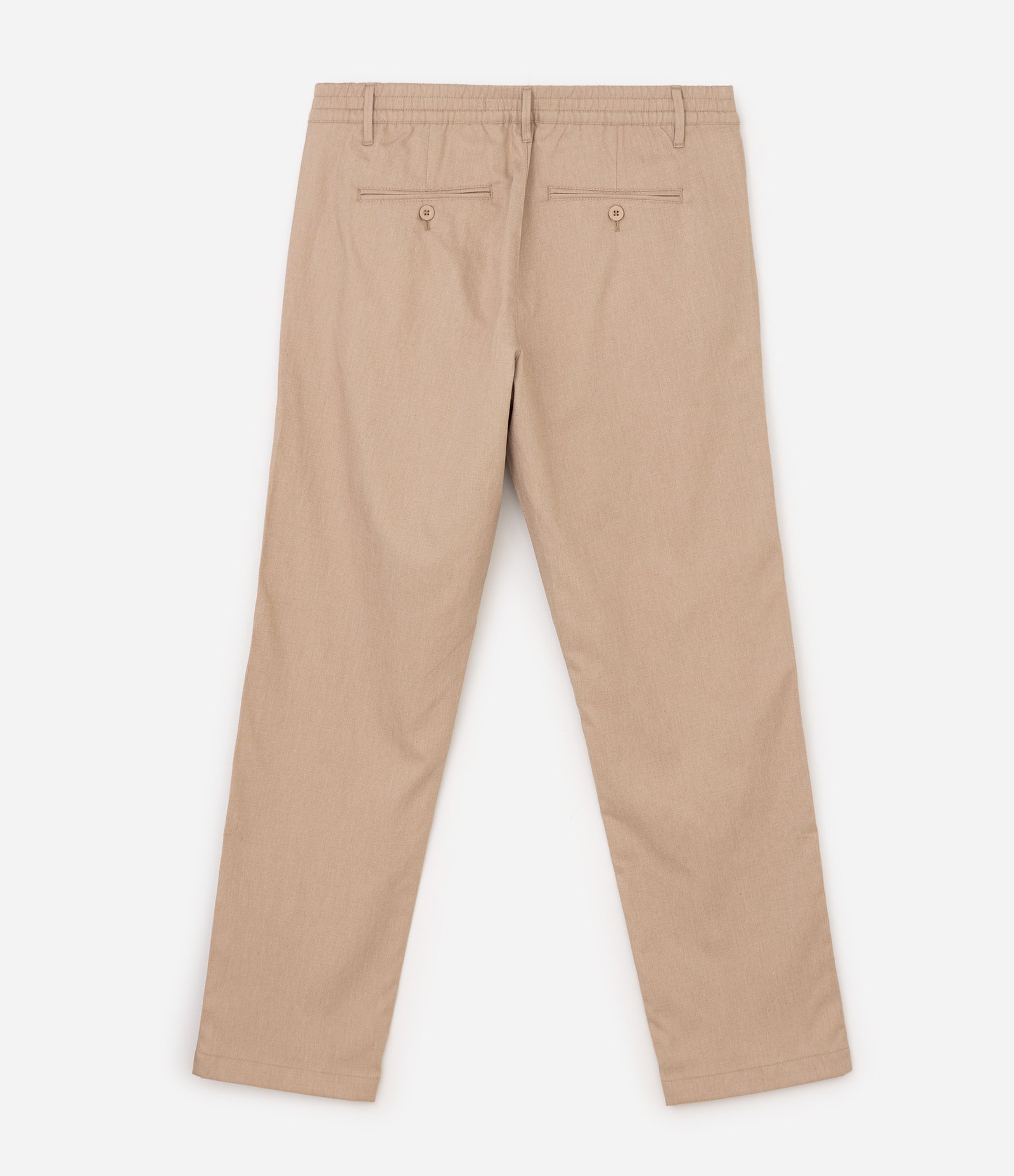 Calça Reta Oxford com Cós Bege 6