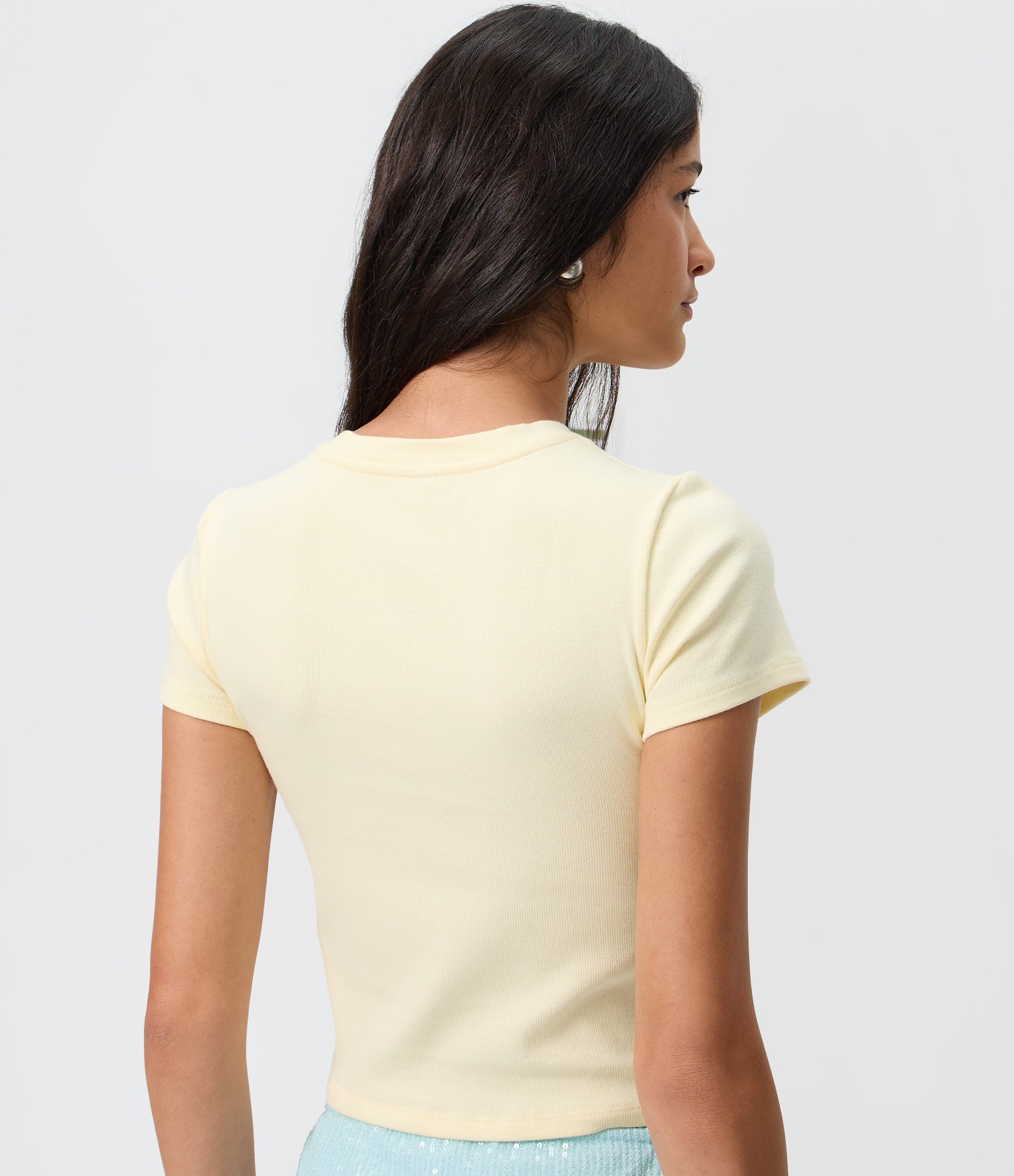 Blusa Baby Look Estampada com Lettering Tiparadise Amarelo Claro 4