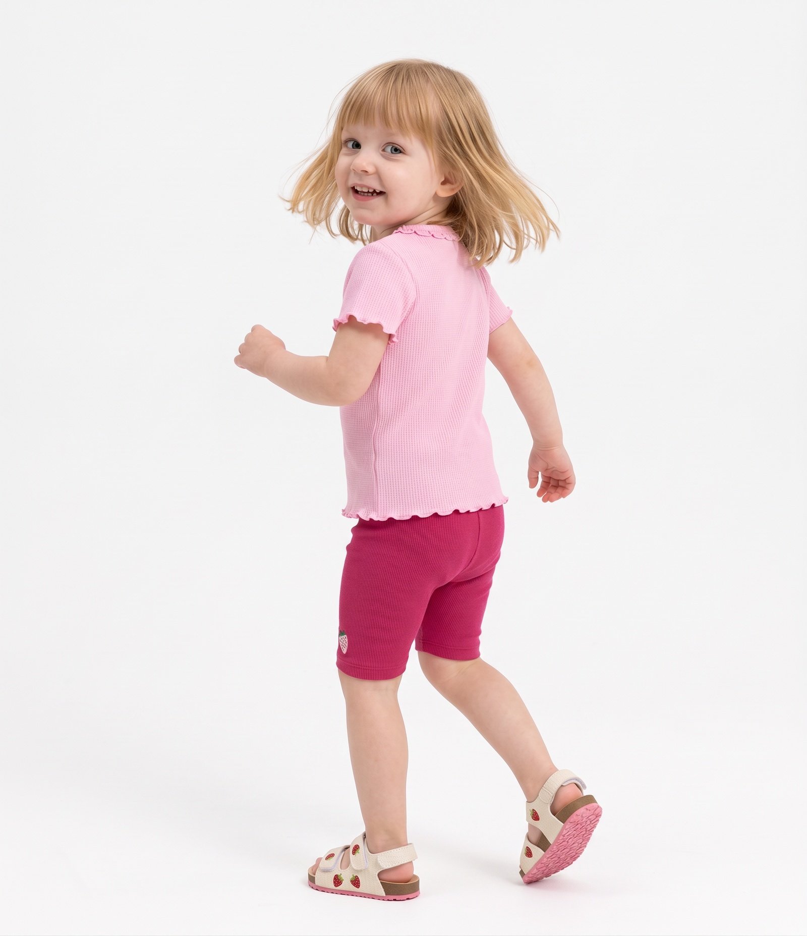 Short Infantil Ciclista com Moranguinho - Tam 1 a 6 Anos Rosa 3