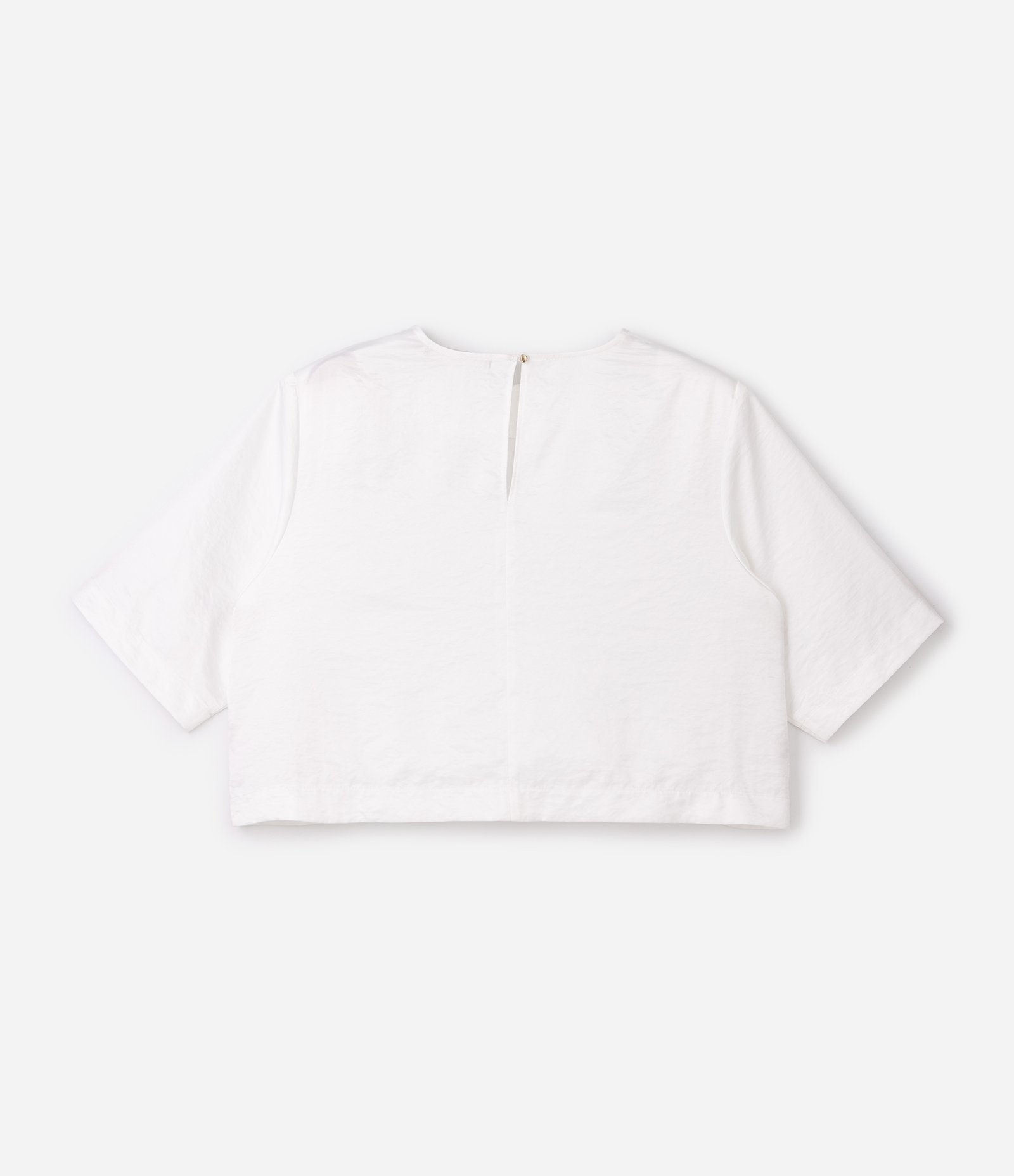 Blusa em Cetim com Ombreiras e Gota nas Costas Curve & Plus Size Branco 6