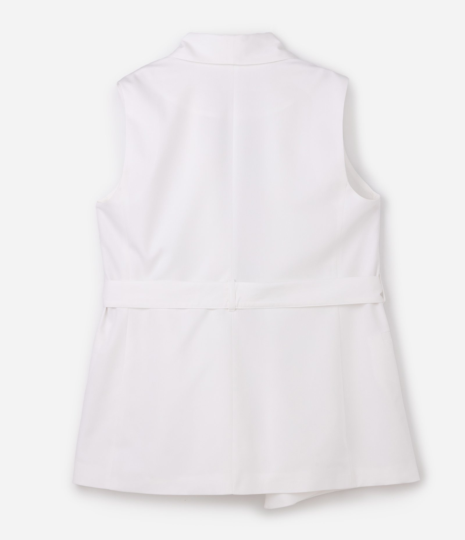 Colete Alongado Alfaiatado com Amarração Curve & Plus Size Branco 6