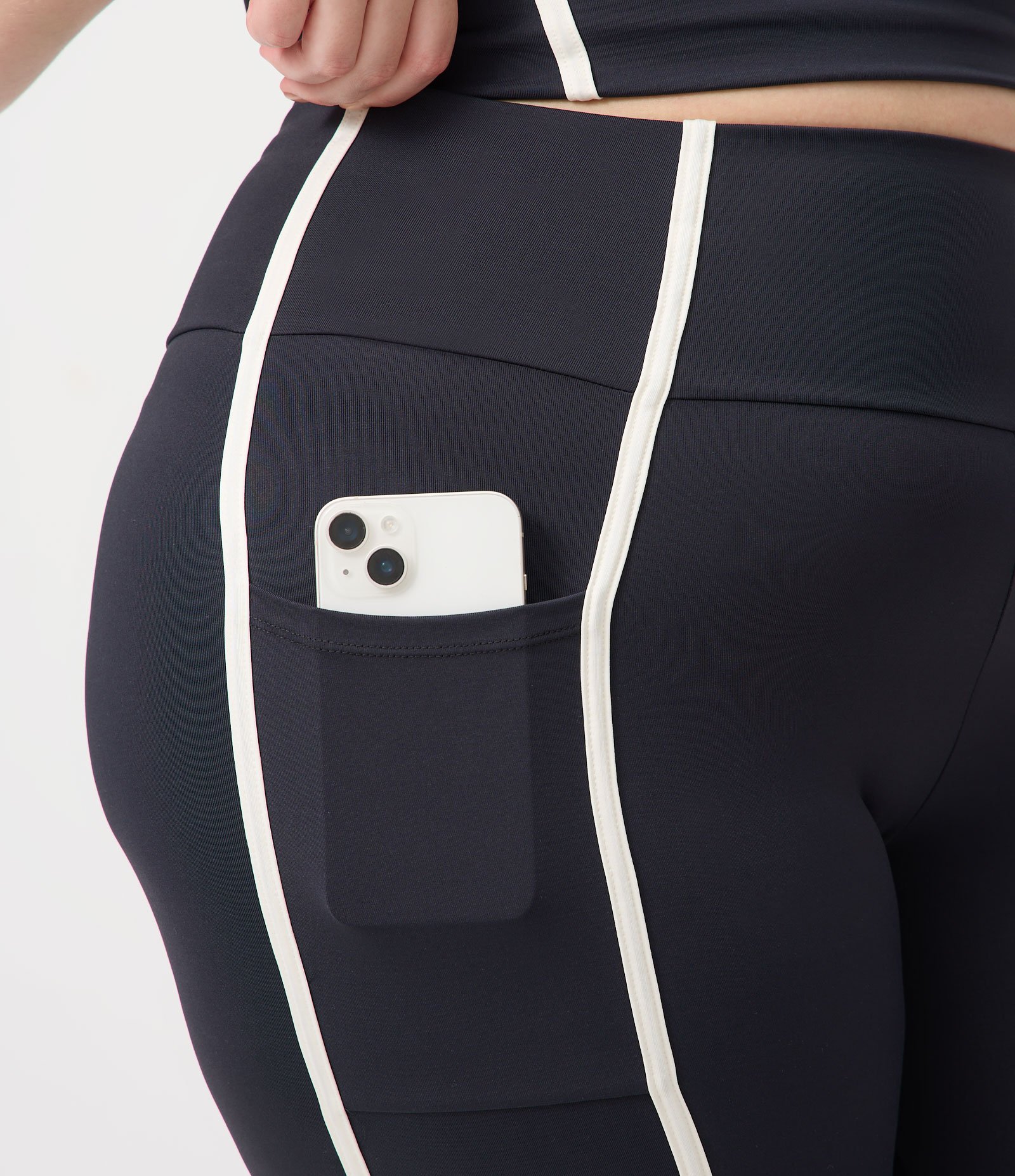 Calça Legging em Poliamida Dry com Viés Frontal Curve & Plus Size Preto 3