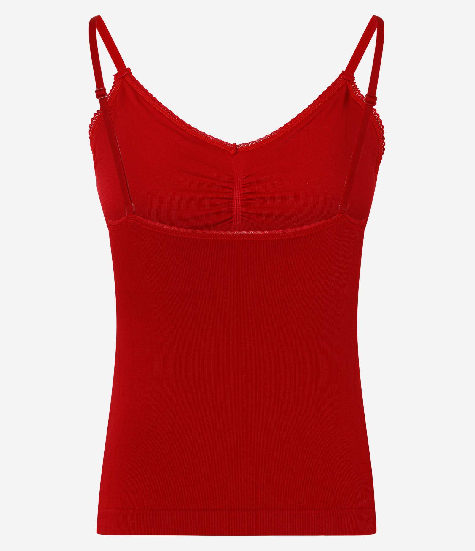 Blusa de Pijama em Viscose Seamless com Busto Duplo e Alças Finas Vermelho 6