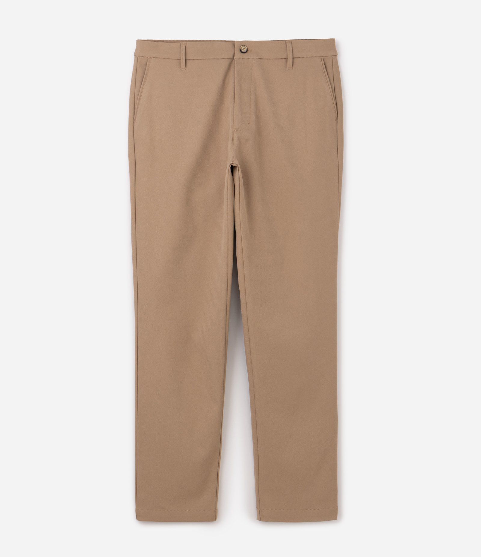 Calça Slim em Sarja Dobby Alfaiatada Bege 5