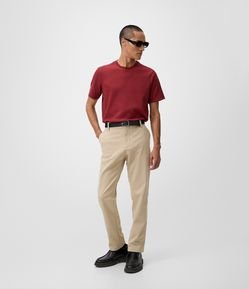 Calça Slim em Sarja Dobby Alfaiatada