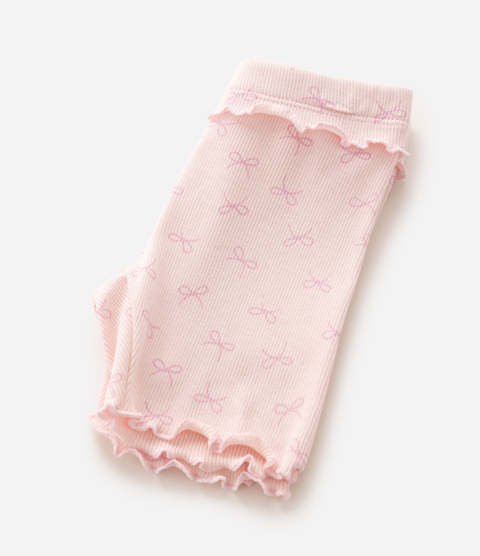 Short Infantil Ribana table em rib com frufru na barra e babadinho no cós Lacos 1-5-6 Rosa 7