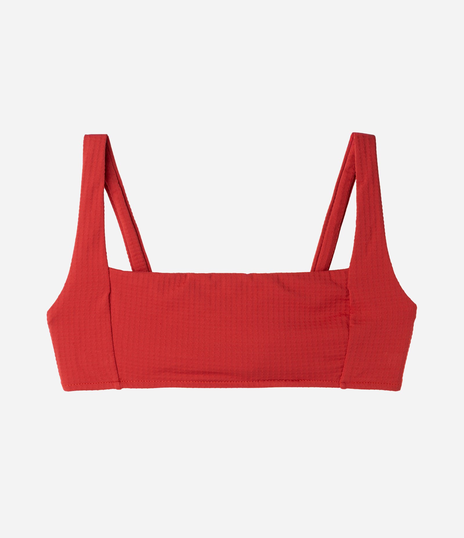 Biquíni Top Camisetinha Texturizado Vermelho 1