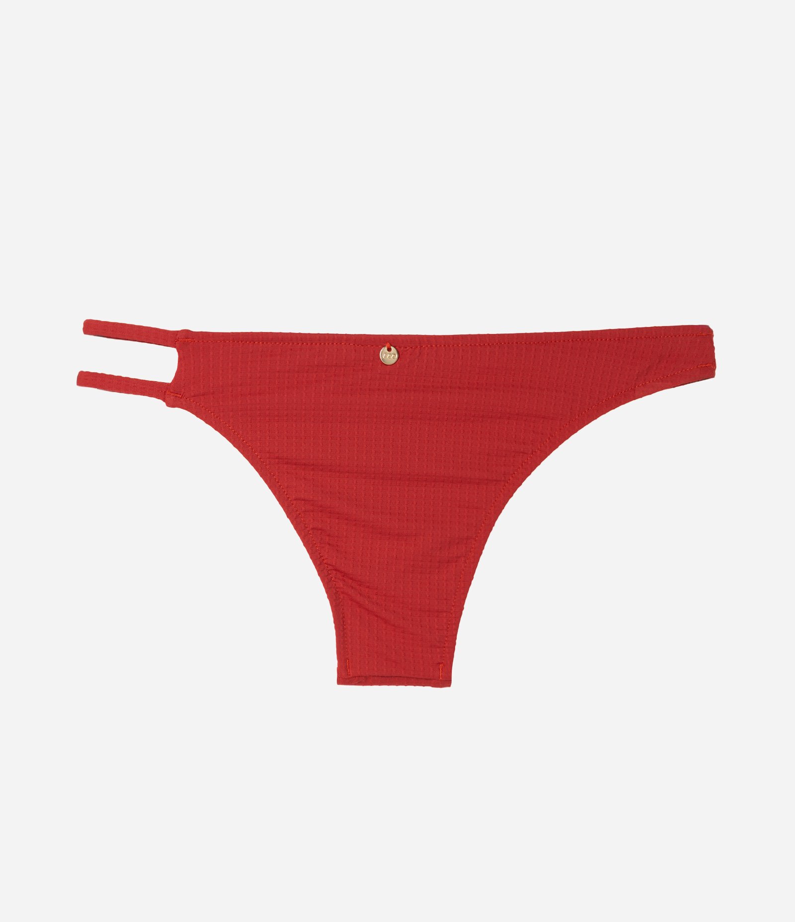 Biquini Calcinha em Microfibra Texturizada com Lateral String Dupla Vermelho 2