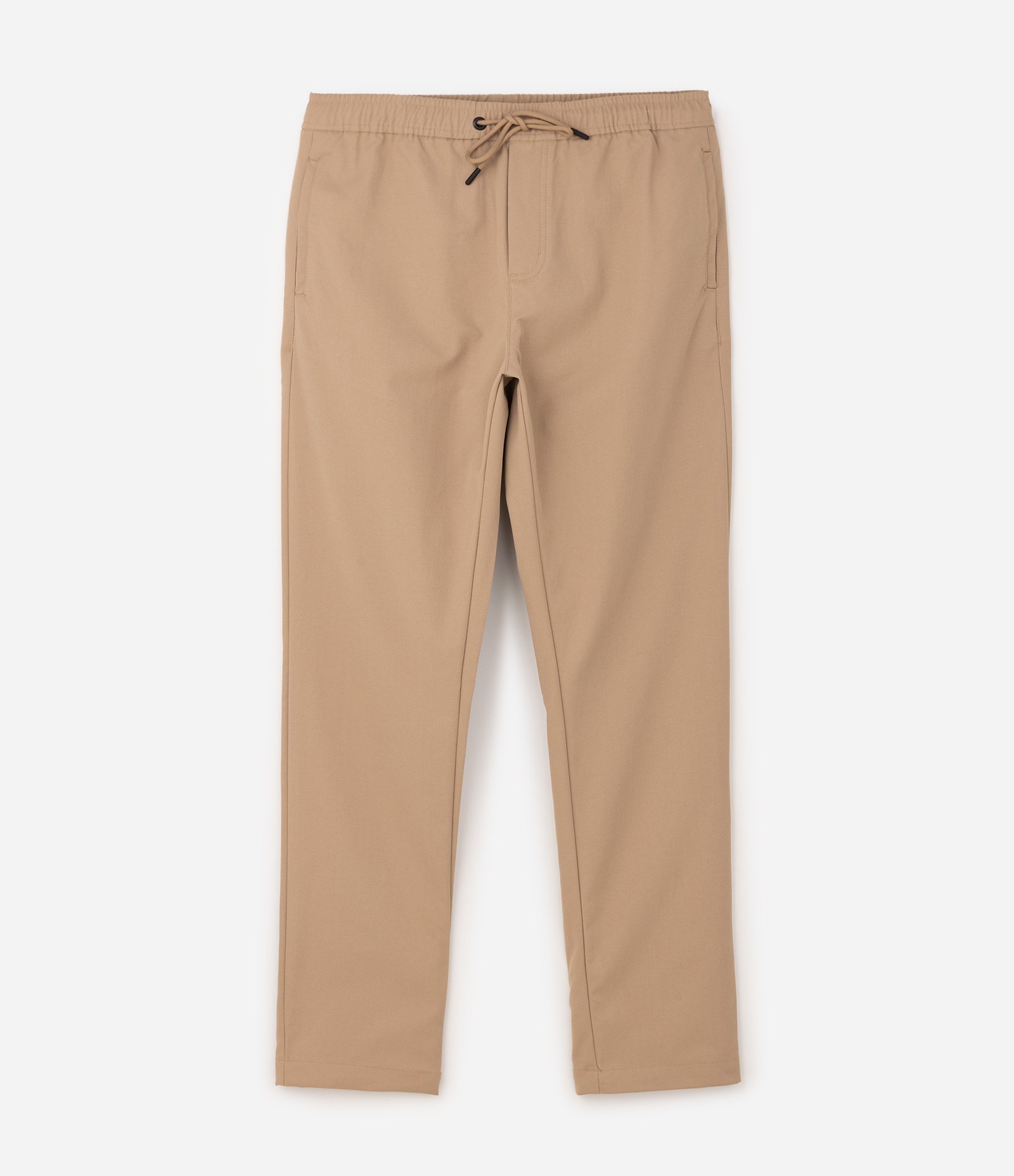 Calça Relaxed Sarja com Cós Elástico Bege 5