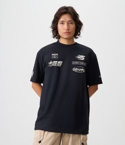 Camiseta Relaxed com Logotipos Localizados