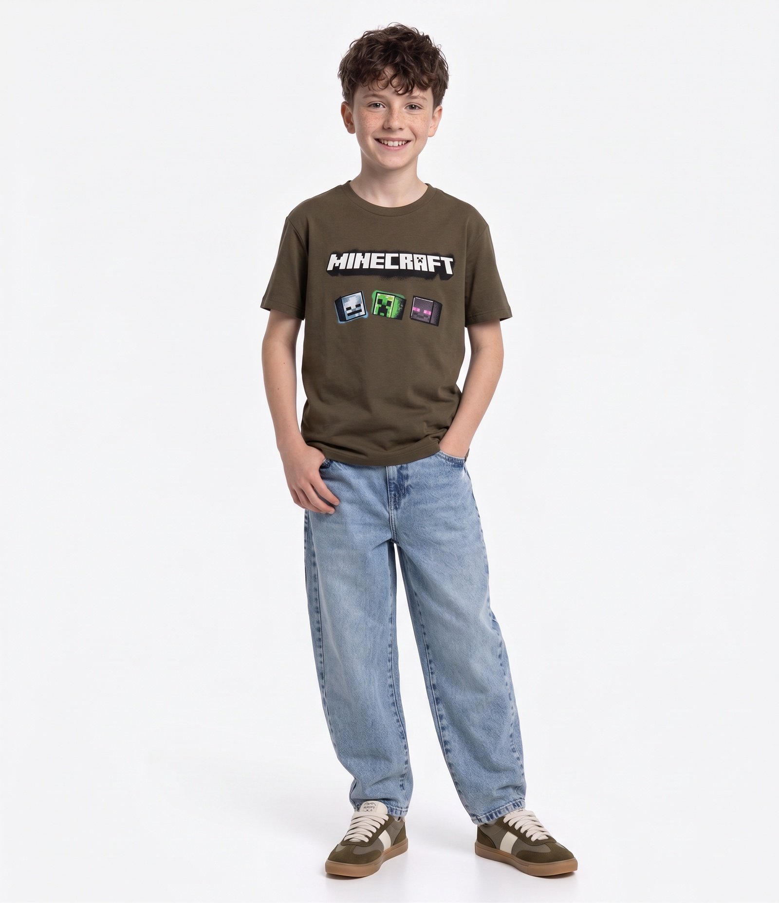 Calça Jeans Barrel Infantil com Bolsos - Tam 5 a 16 Anos Azul 1
