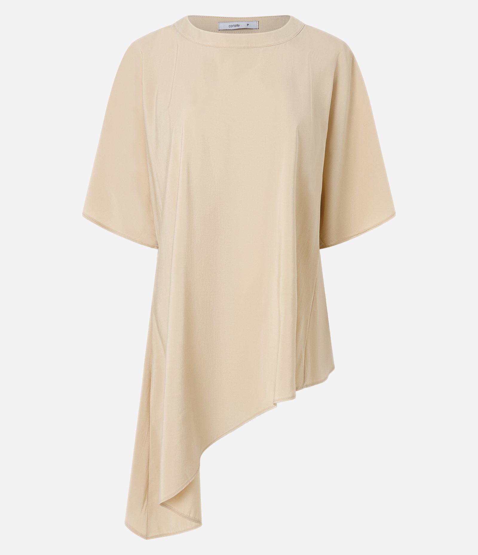 Blusa Assimétrica com Pontas Alongadas Bege 5