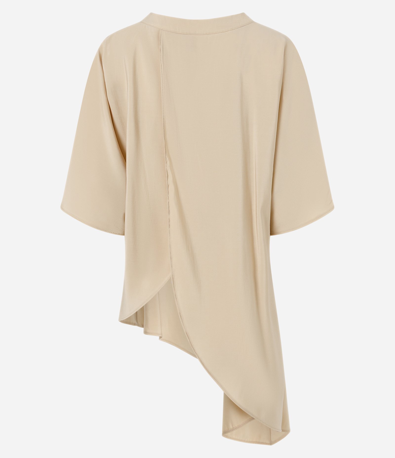 Blusa Assimétrica com Pontas Alongadas Bege 6