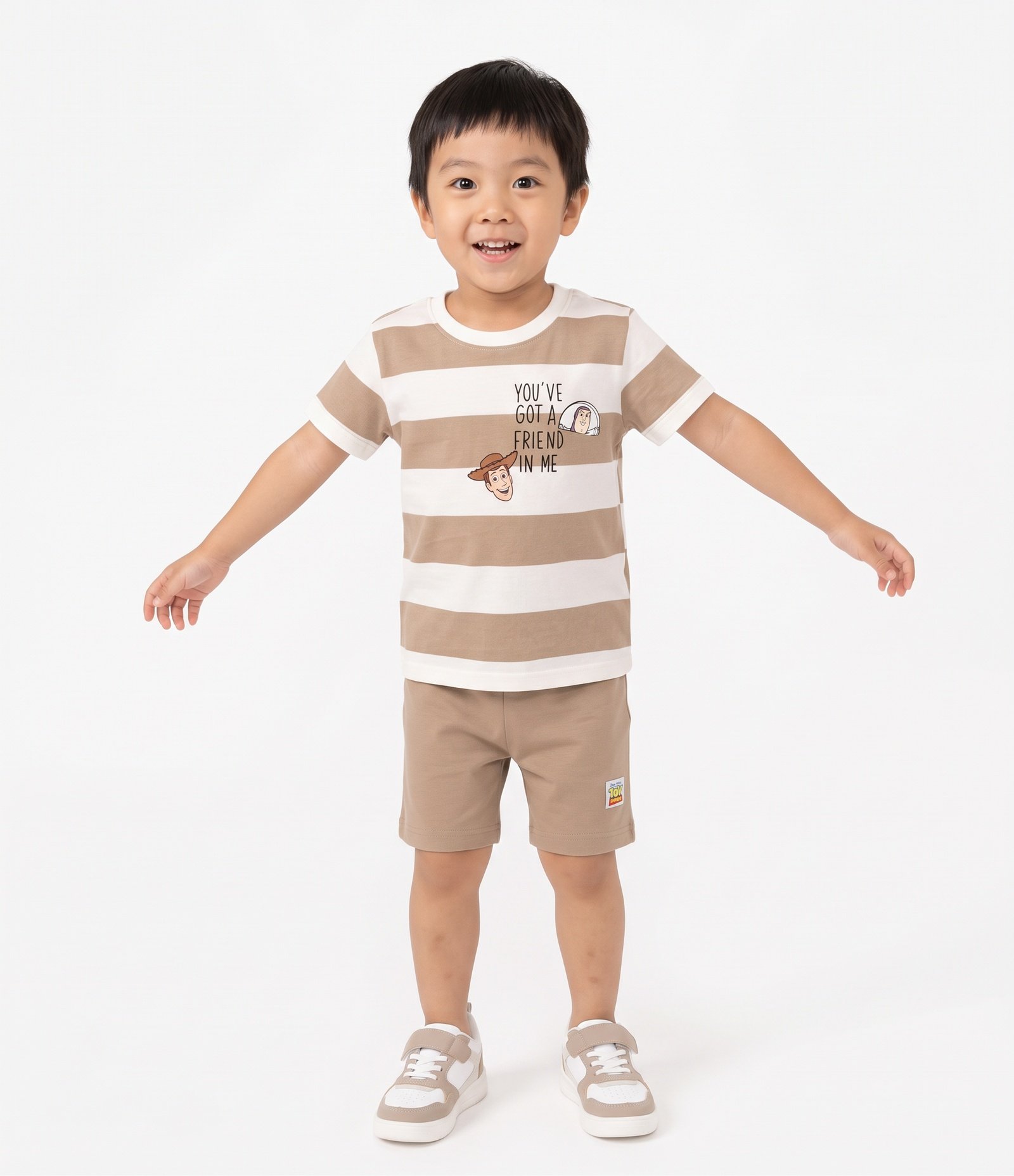 Conjunto Infantil Em Algodão Toy Story Estampa Buzz Lightyear - Tam 2 a 6 Anos Marrom 1