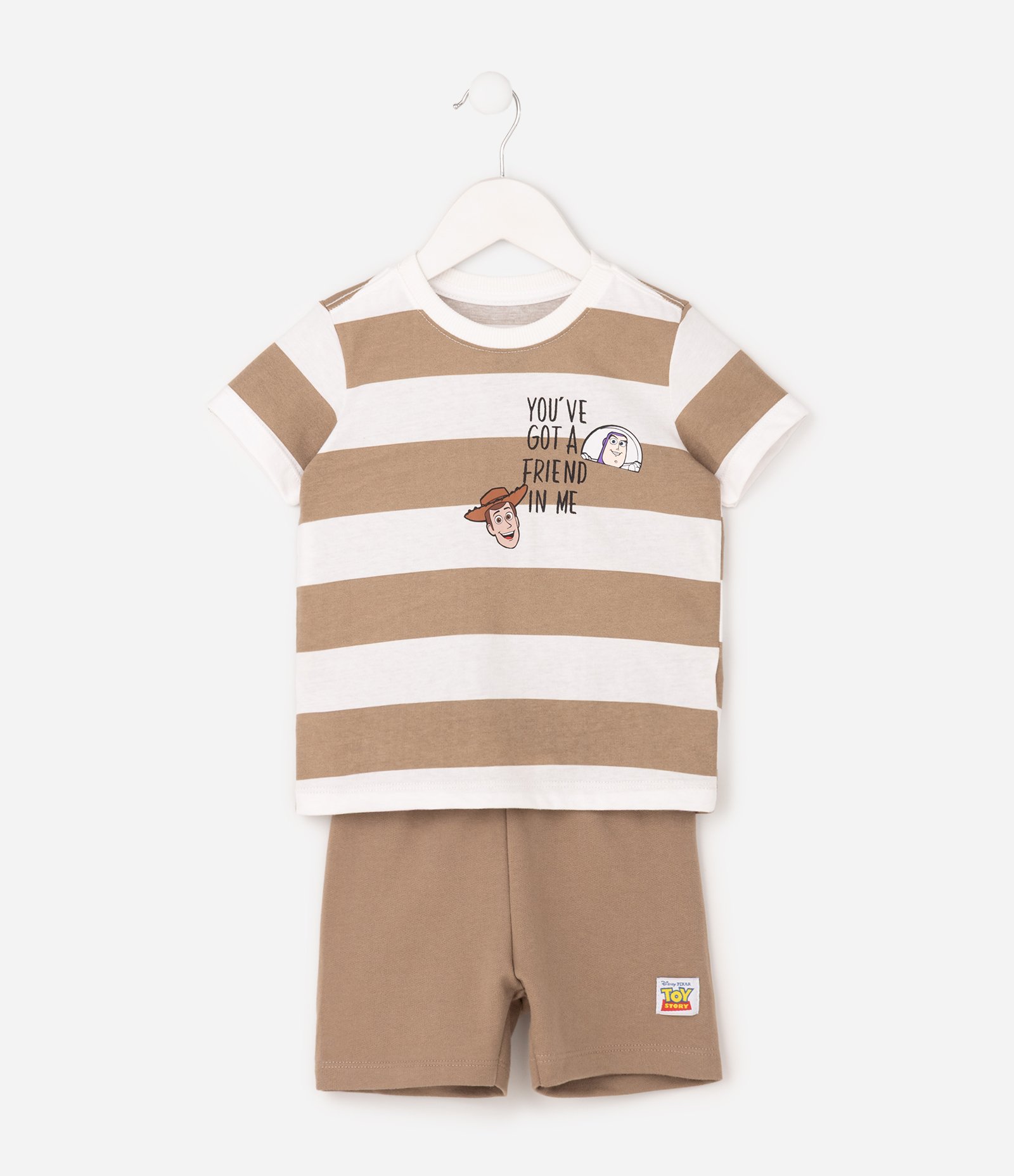 Conjunto Infantil Em Algodão Toy Story Estampa Buzz Lightyear - Tam 2 a 6 Anos Marrom 3