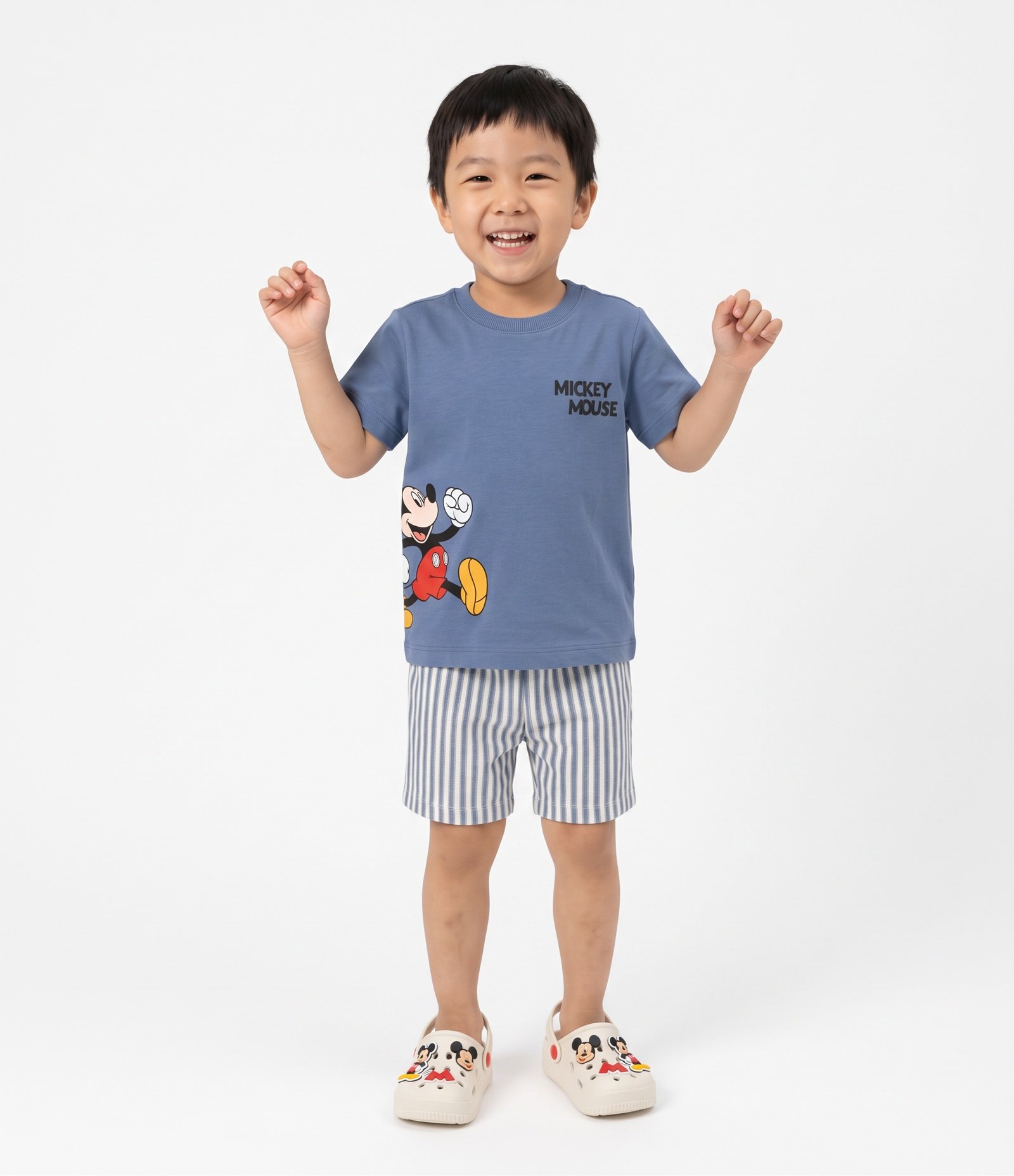 Conjunto Infantil em Cotton e Estampa Mickey Mouse - Tam 2 a 6 Anos Azul 1