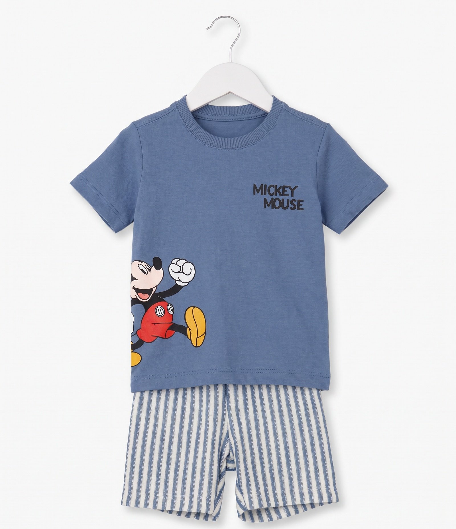 Conjunto Infantil em Cotton e Estampa Mickey Mouse - Tam 2 a 6 Anos Azul 4