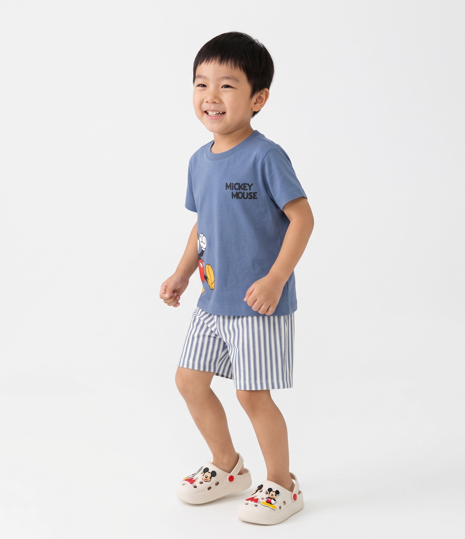 Conjunto Infantil em Cotton e Estampa Mickey Mouse - Tam 2 a 6 Anos Azul 2