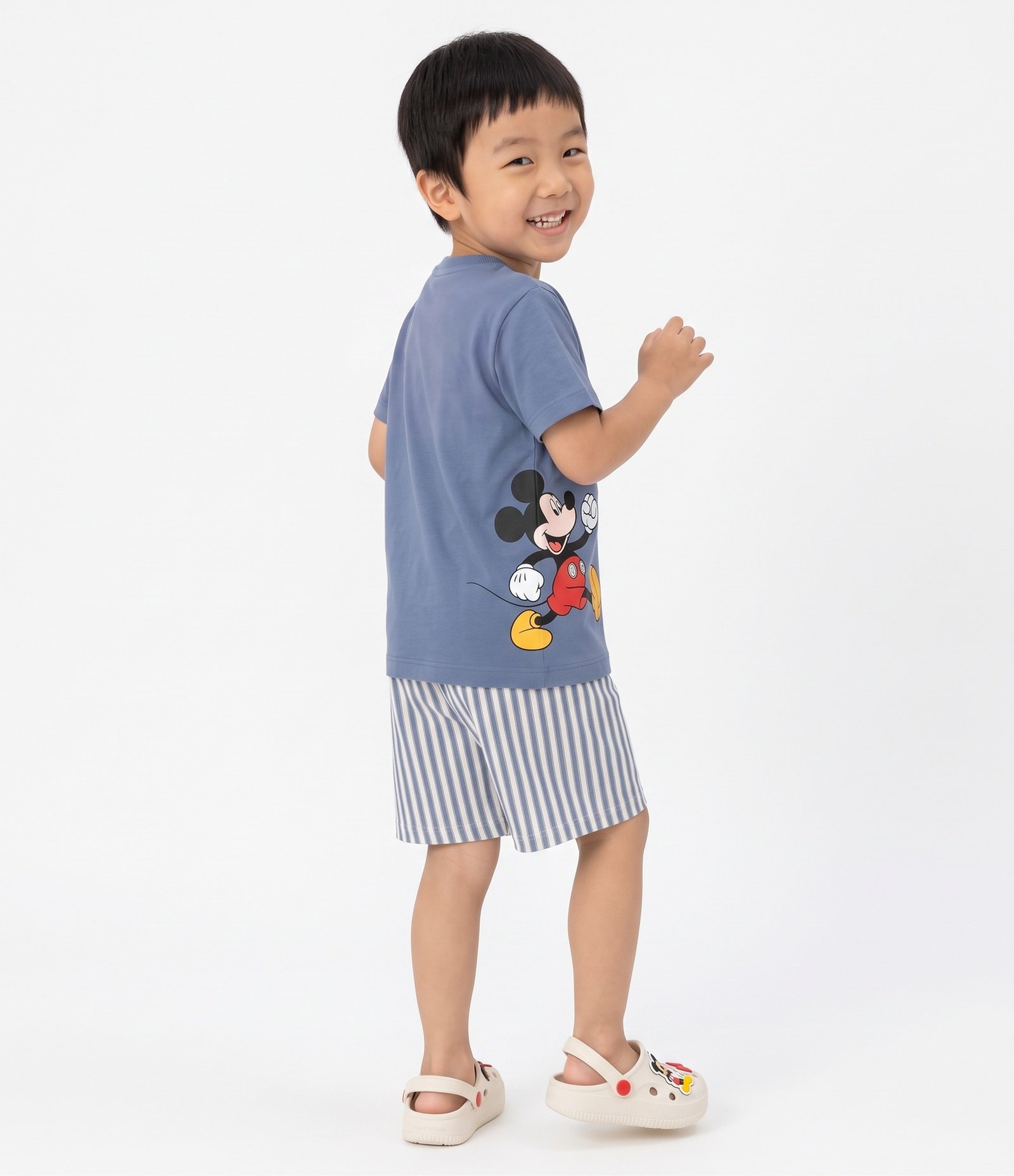 Conjunto Infantil em Cotton e Estampa Mickey Mouse - Tam 2 a 6 Anos Azul 3