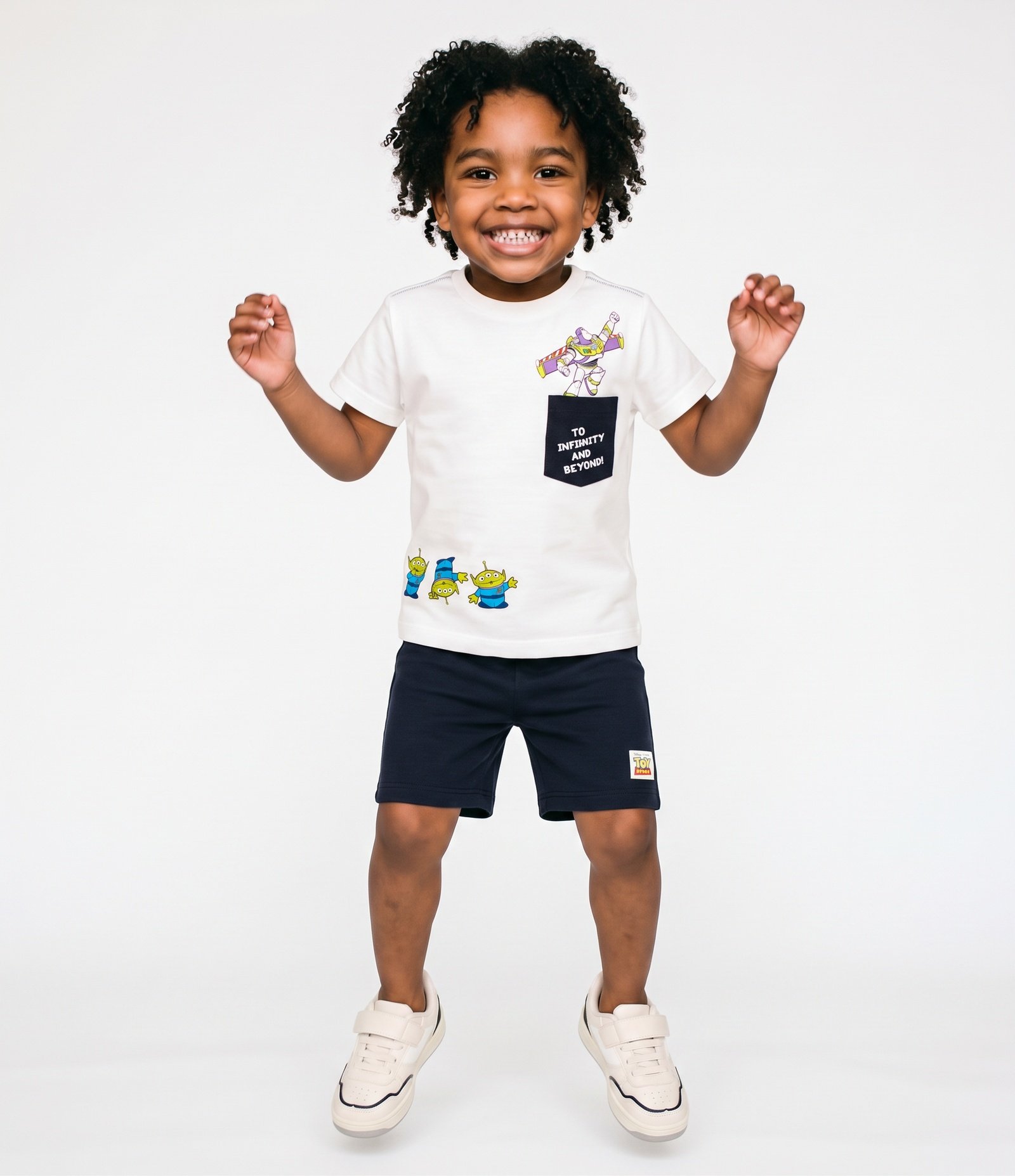 Conjunto Infantil Em Algodão Toy Story Bordado Buzz Lightyear no Bolso - Tam 2 a 6 Anos Azul 1