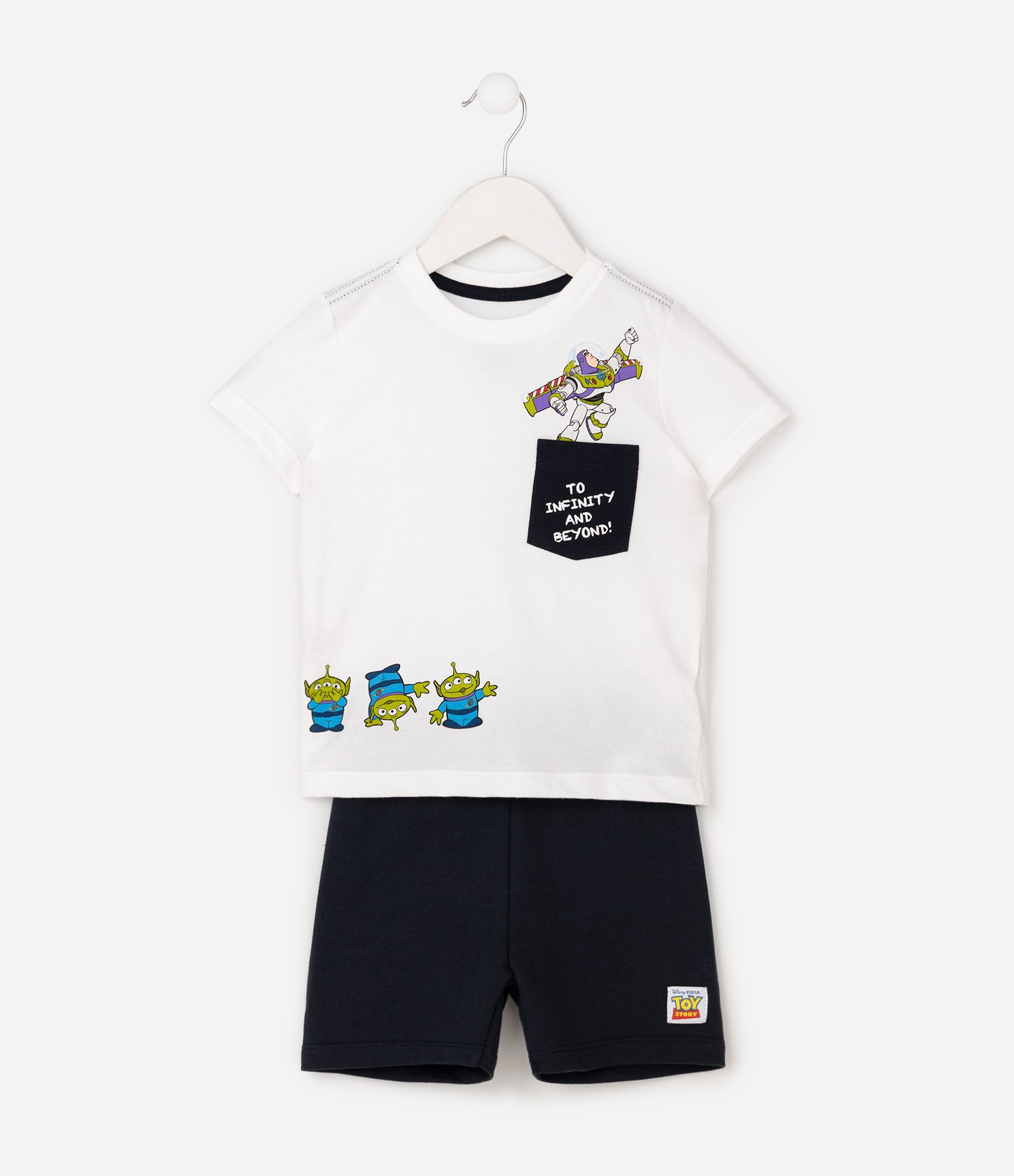Conjunto Infantil Em Algodão Toy Story Bordado Buzz Lightyear no Bolso - Tam 2 a 6 Anos Azul 3