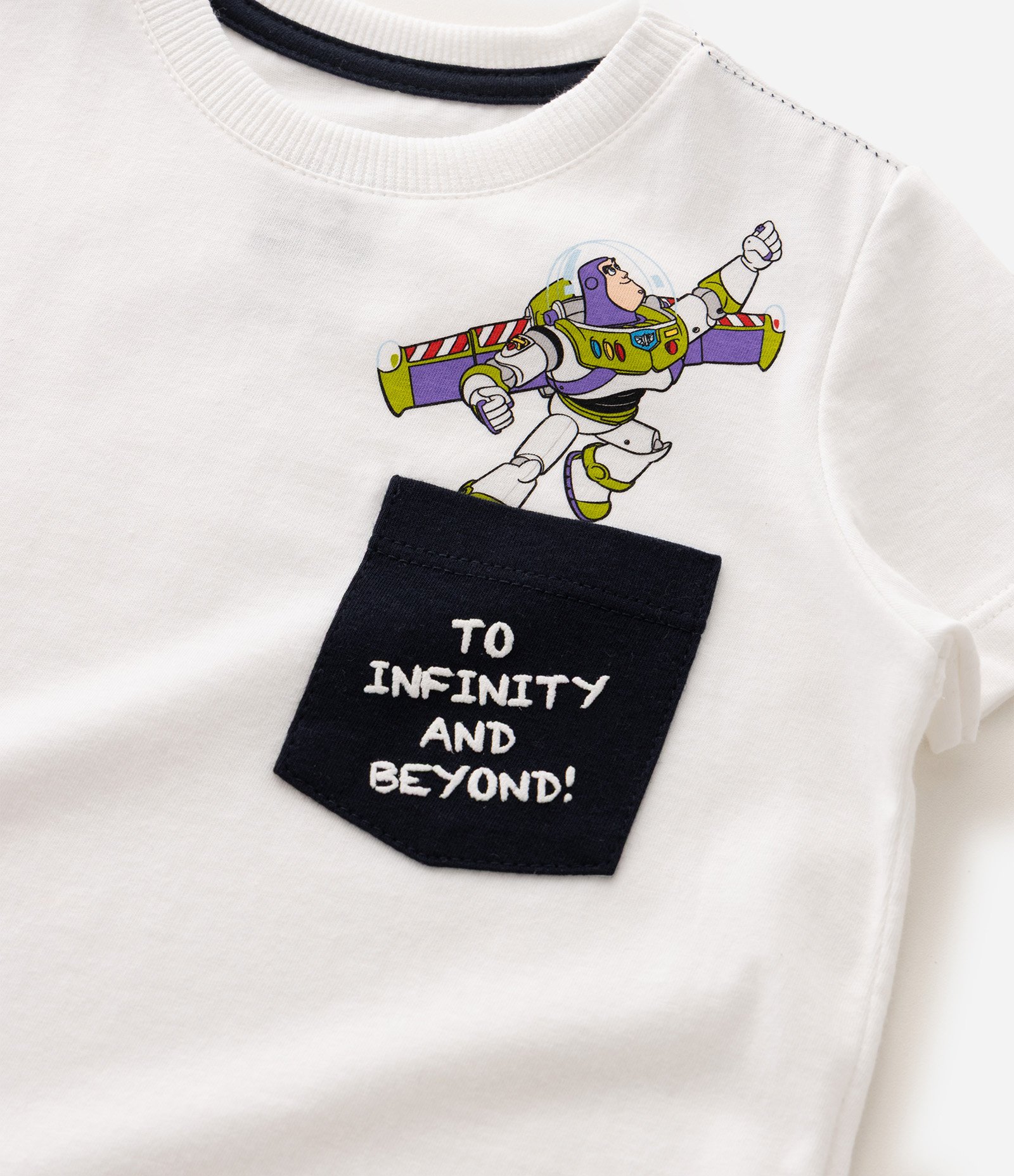 Conjunto Infantil Em Algodão Toy Story Bordado Buzz Lightyear no Bolso - Tam 2 a 6 Anos Azul 7