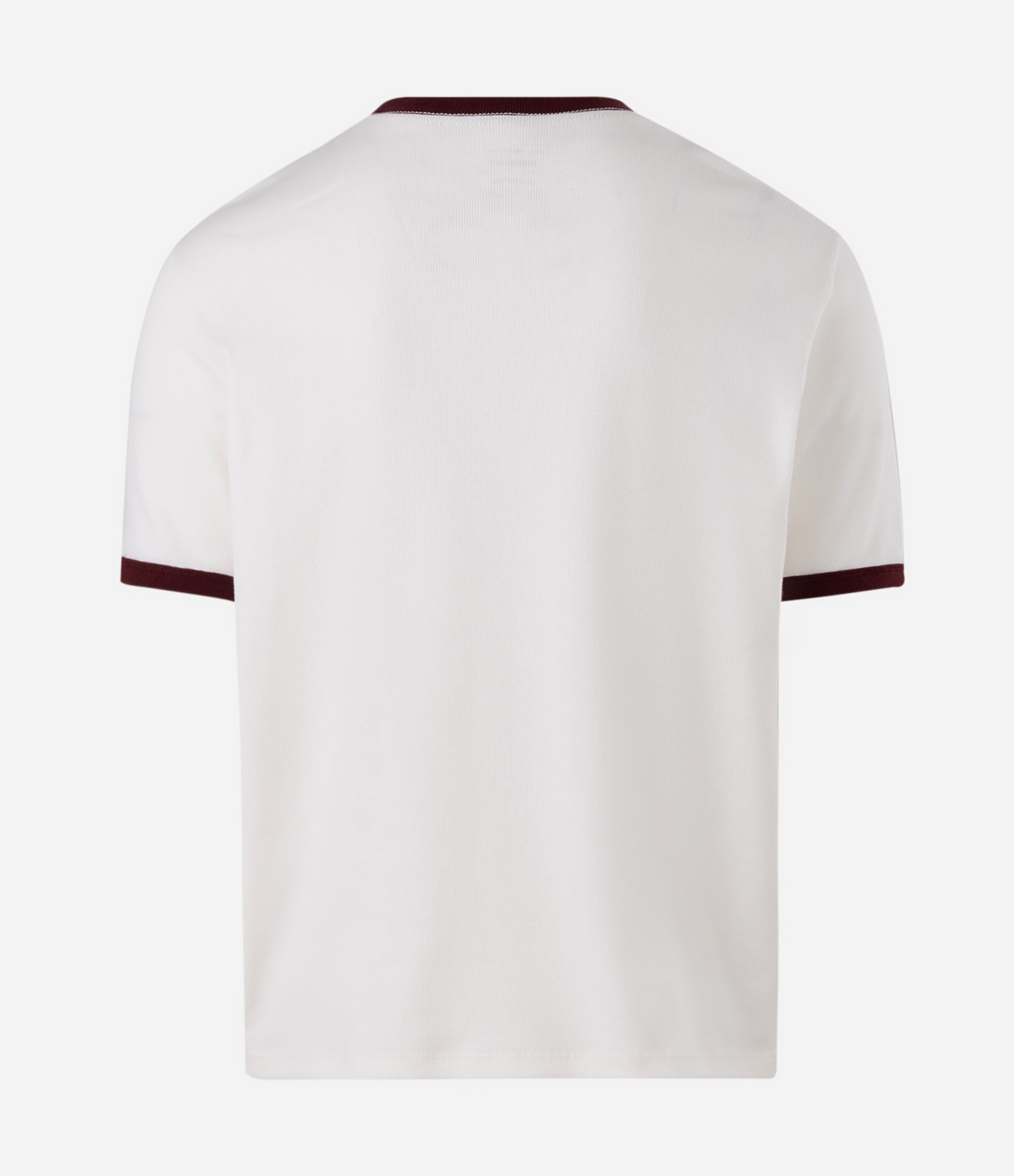 Camiseta Regular em Algodão Canelado com Ribana Contrastante Branco 6