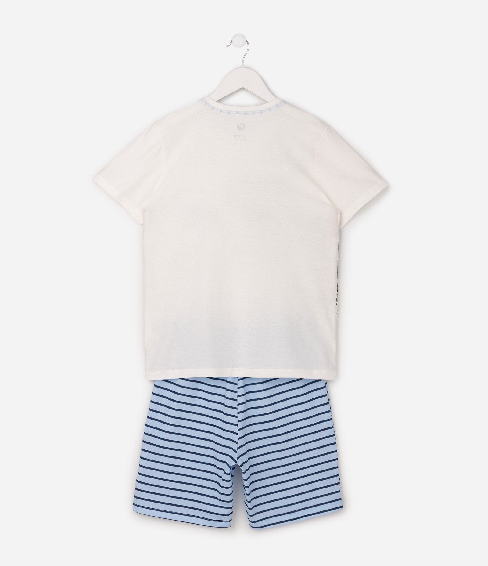 Pijama Infantil em Algodão Estampa Dinossauro - Tam 5 a 14 Anos Branco 2