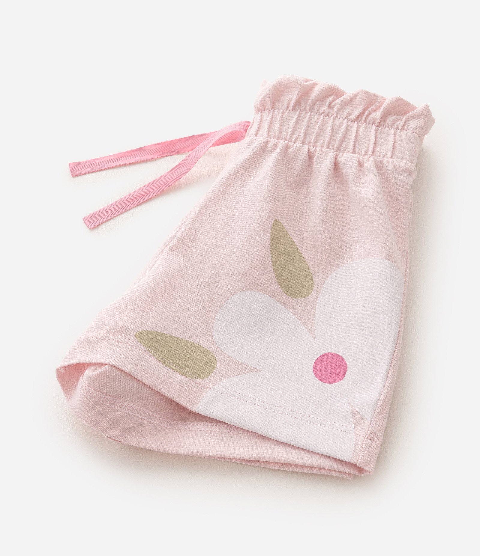 Short Clochard Infantil em Algodão com Estampa Floral - Tam 1 a 6 Anos Rosa 4