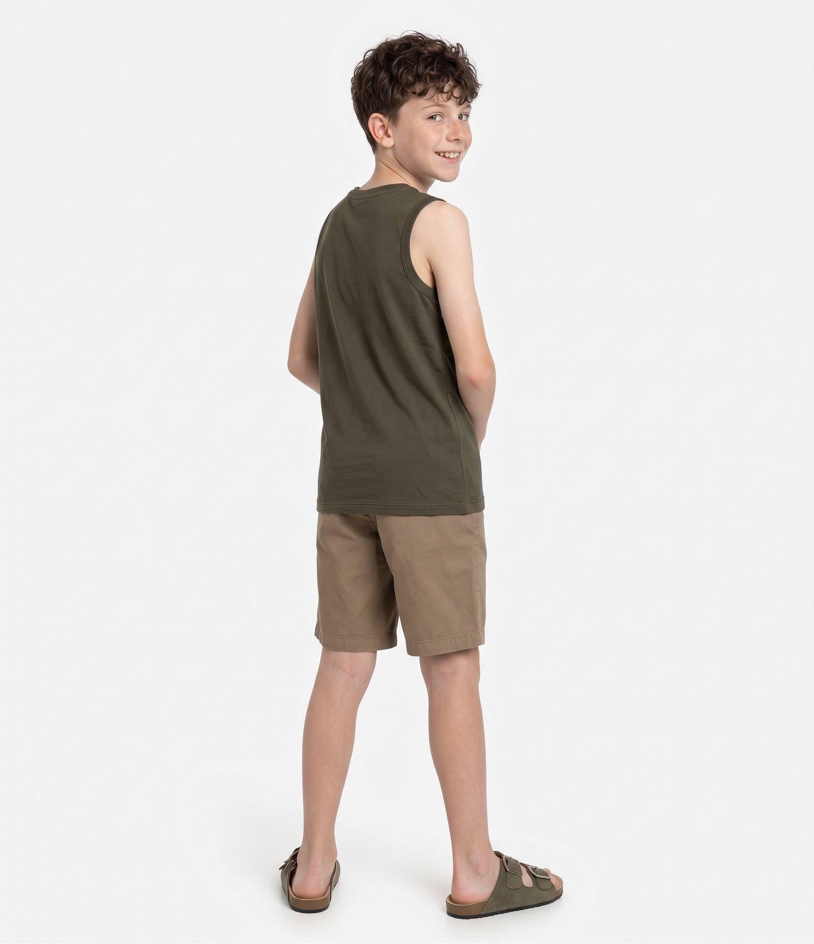 Camiseta Infantil Em Algodão Listrada com Estampa Localizada - Tam 5 a 14 Anos Verde 1
