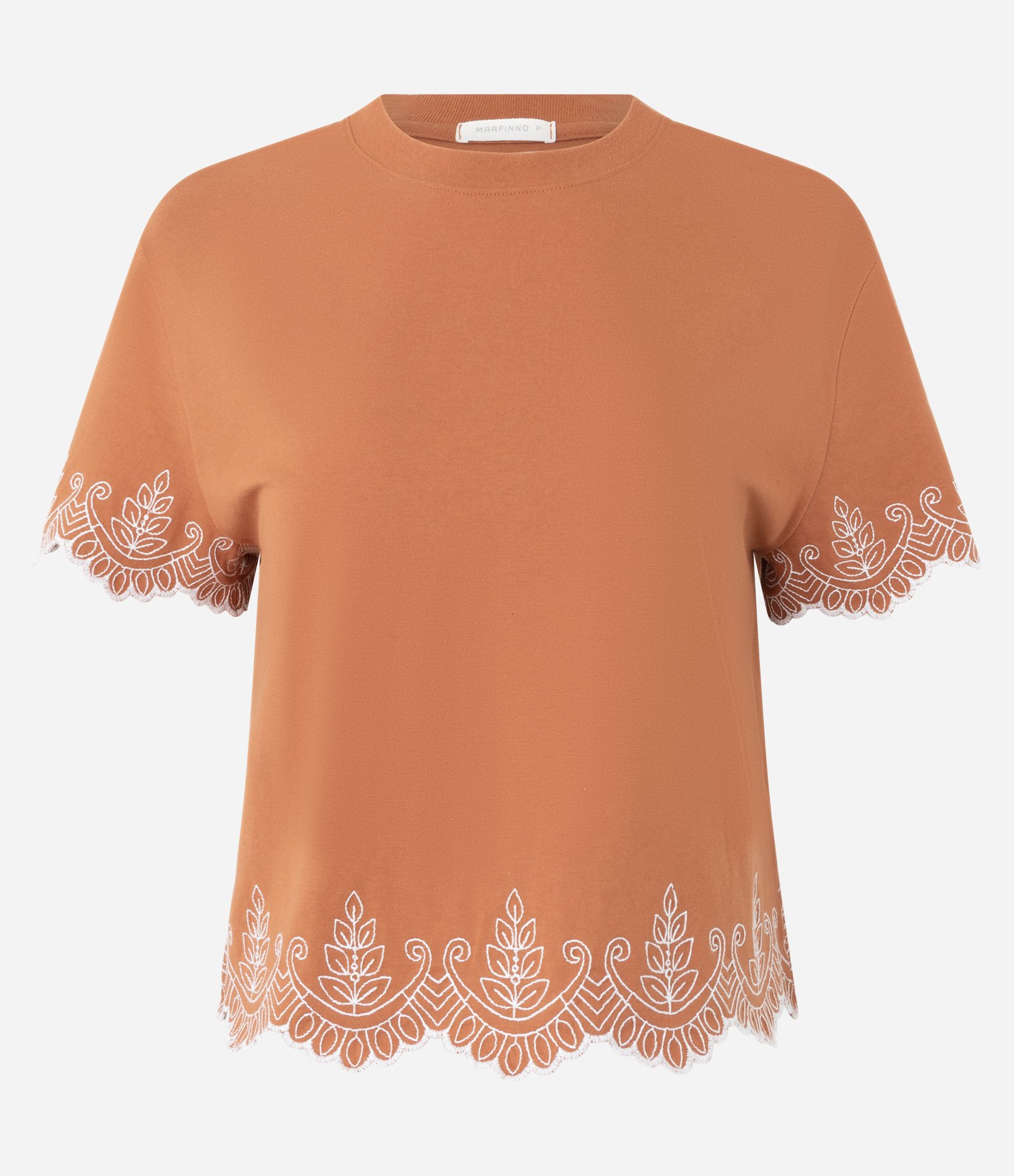 Blusa em Algodão com Bordados Arabescos Laranja 5