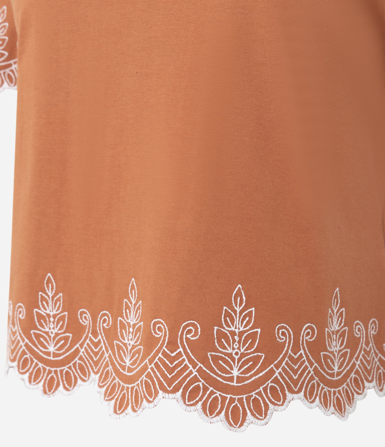 Blusa em Algodão com Bordados Arabescos Laranja 6