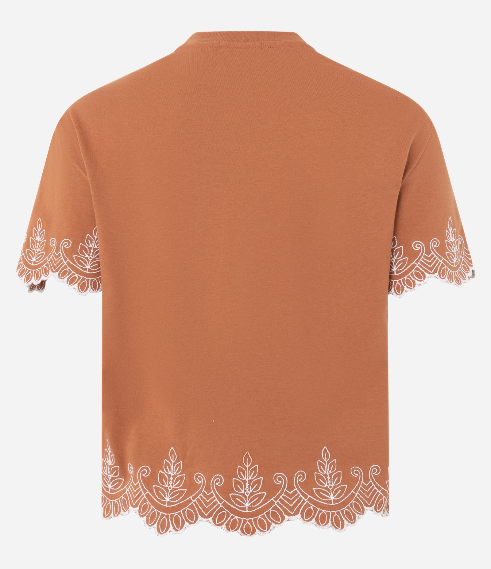 Blusa em Algodão com Bordados Arabescos Laranja 7