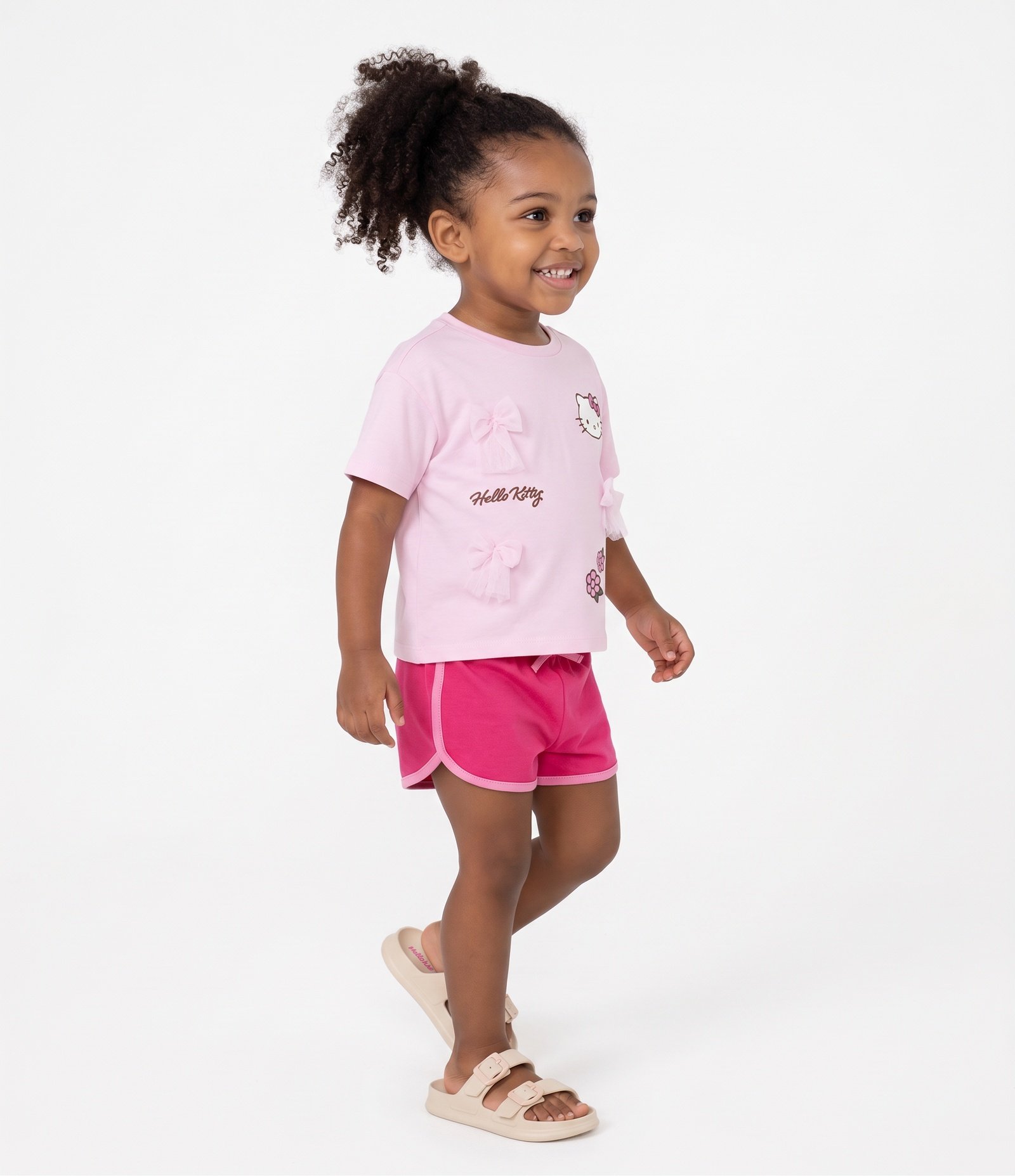 Short Runner Infantil com Detalhes Contrastantes - Tam 1 a 6 Anos Rosa 2