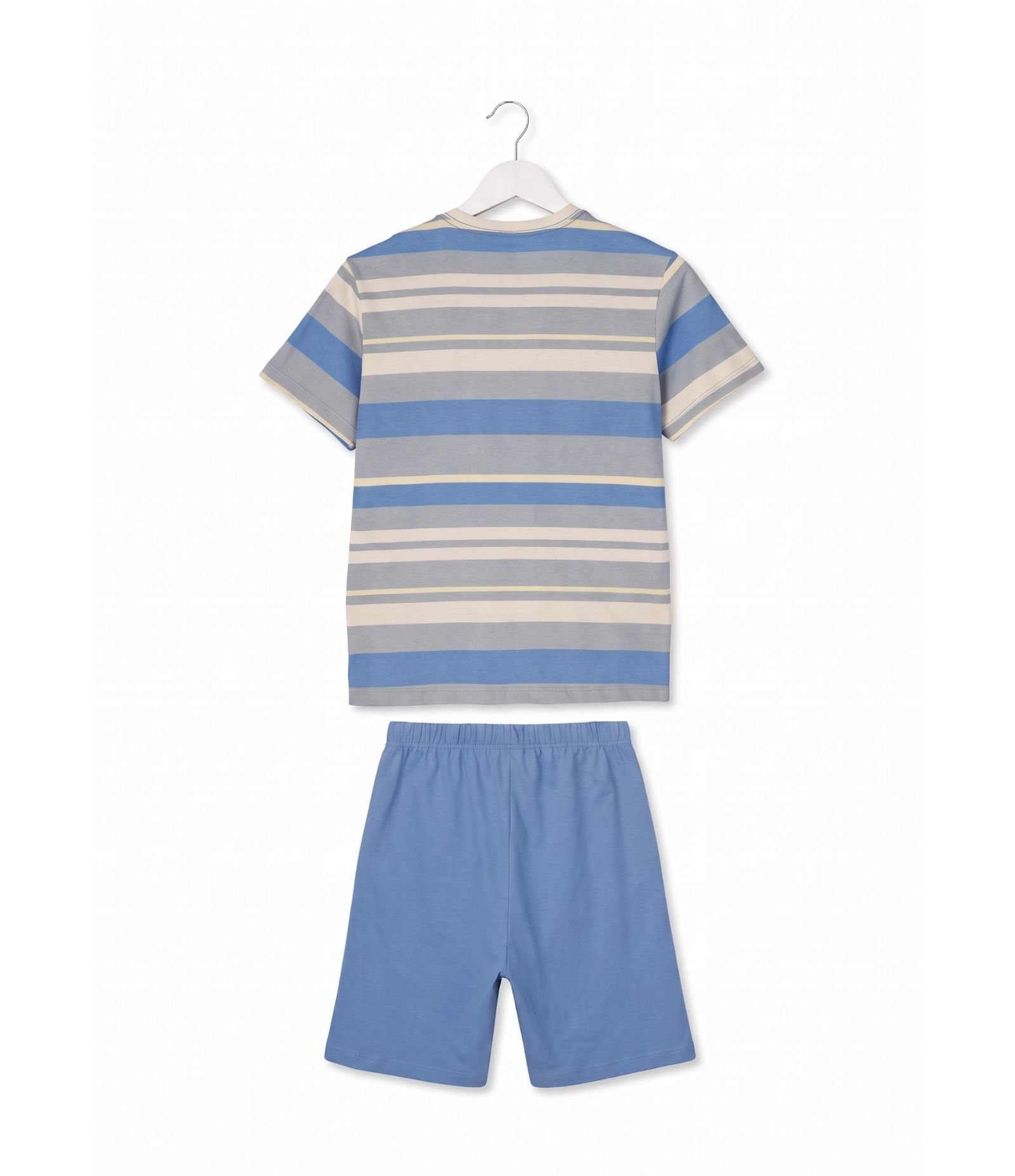 Pijama Infantil Listrado em Algodão - Tam 7 a 16 Anos Azul 2