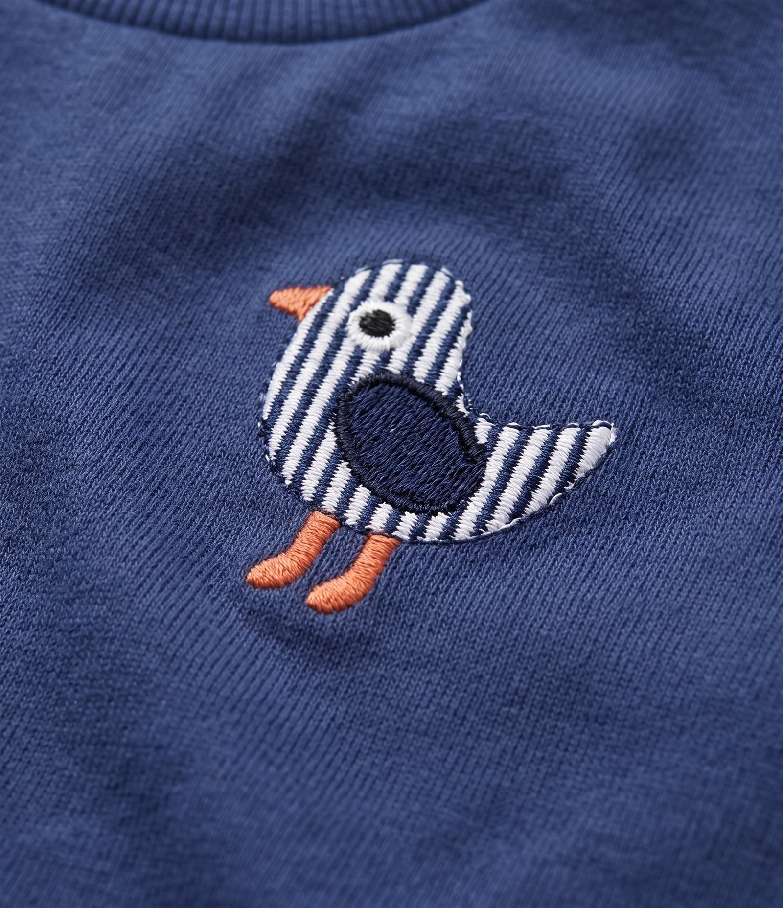 Pijama Infantil Listrado com Bordado de Passarinho e Short - Tam 1 a 4 Anos Azul 3