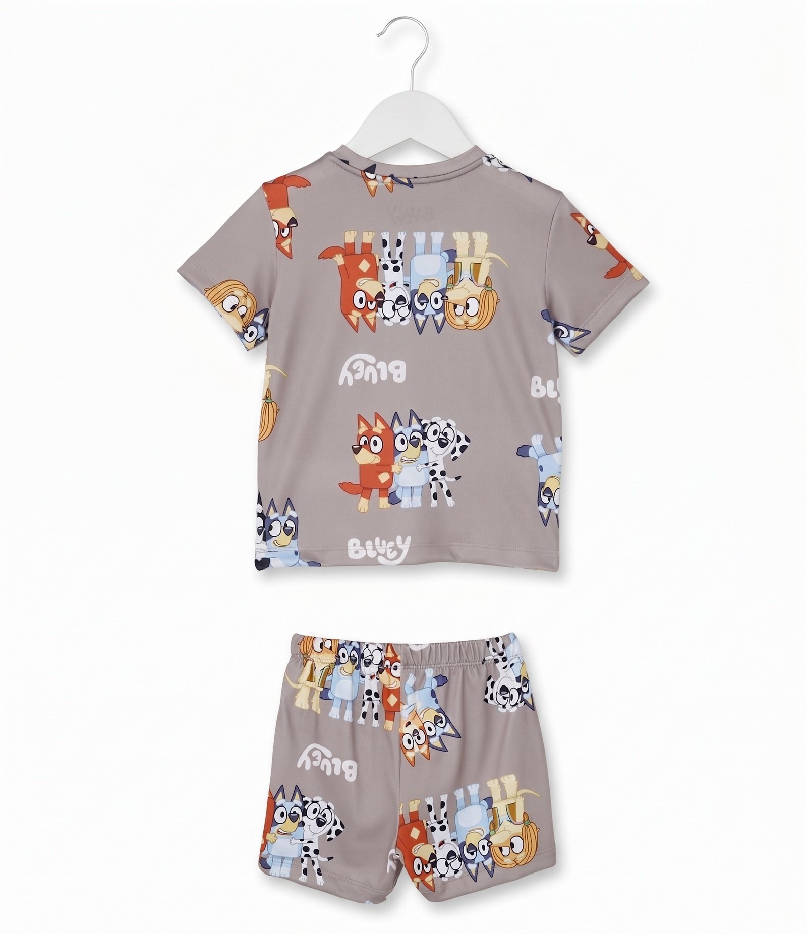 Pijama Infantil em Algodão com Camiseta e Short Estampa Bluey Bege 2