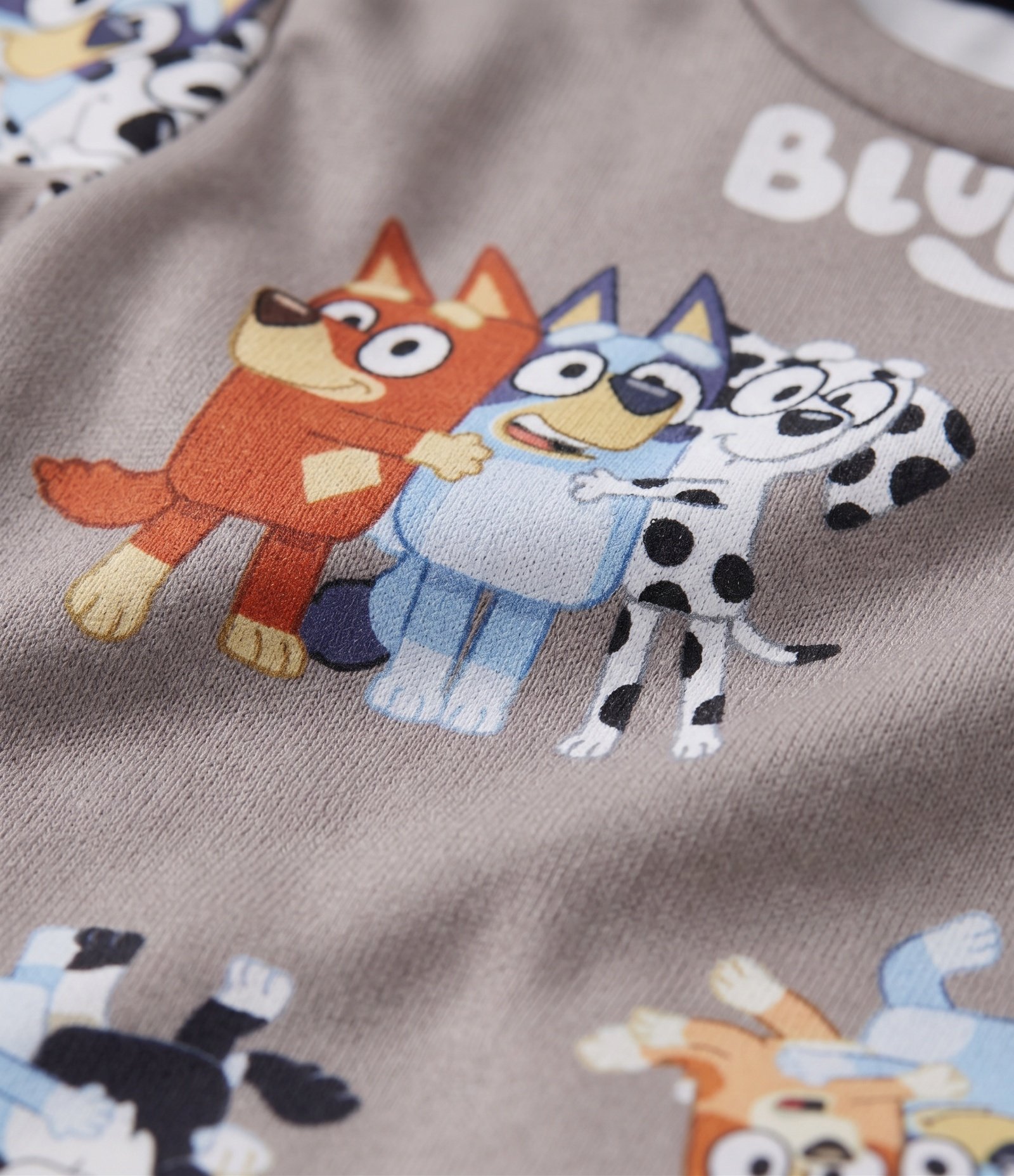 Pijama Infantil em Algodão com Camiseta e Short Estampa Bluey Bege 3