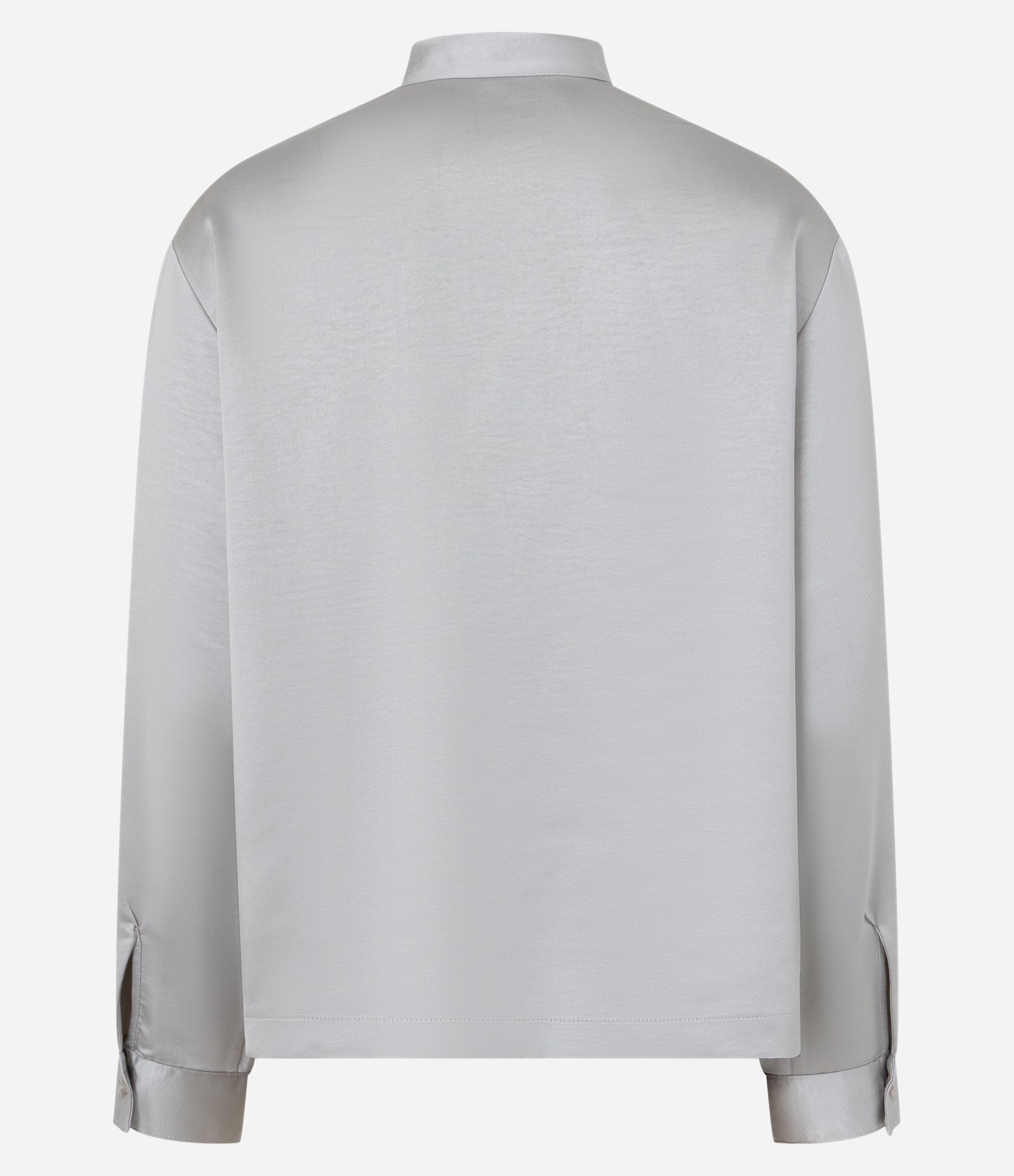 Blusa Alfaiatada Acetinada com Fechamento de Alamares Cinza 7