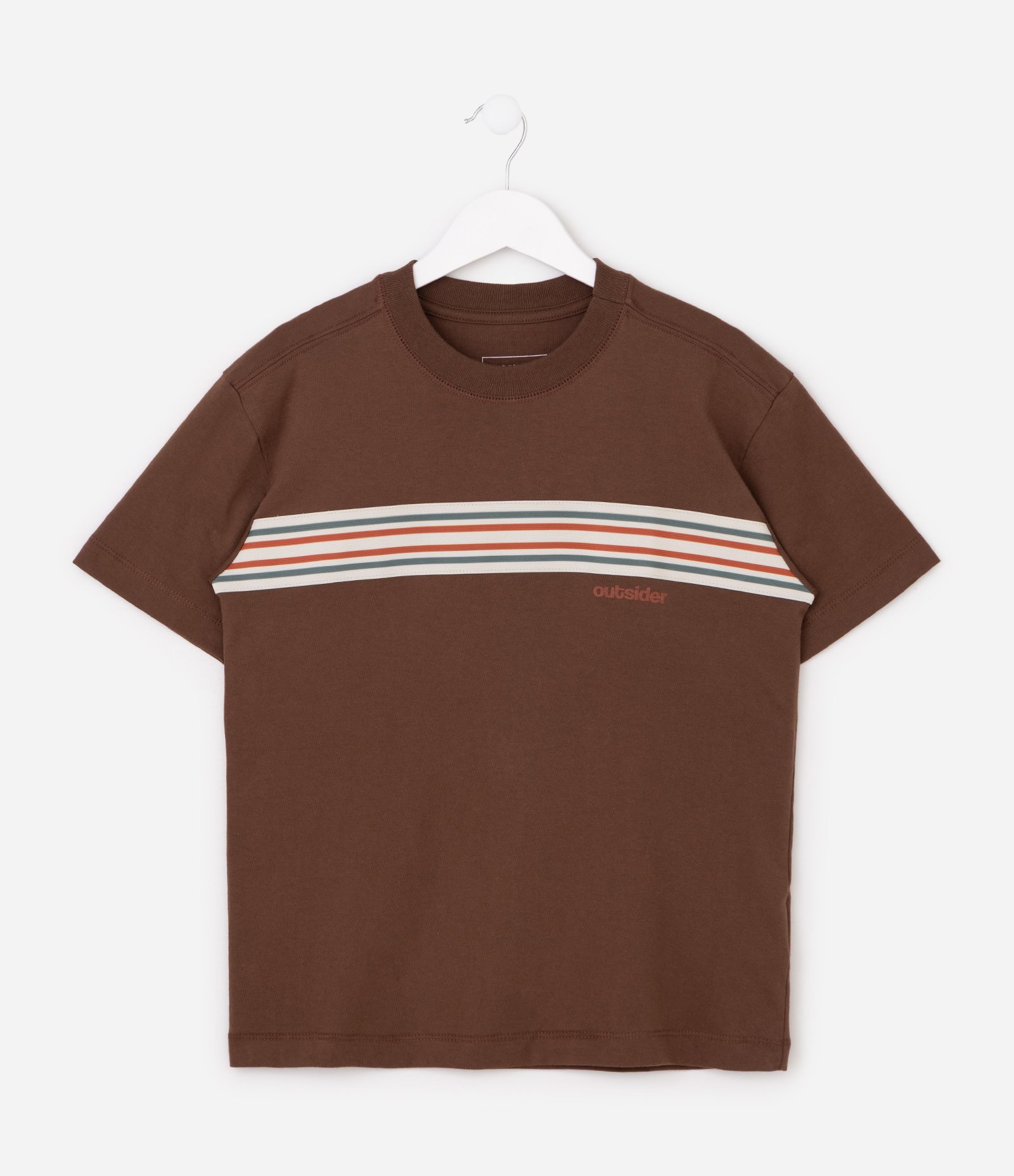 Camiseta Infantil Em Suedine Listra Peito - Tam 5 a 14 Anos Marrom 4